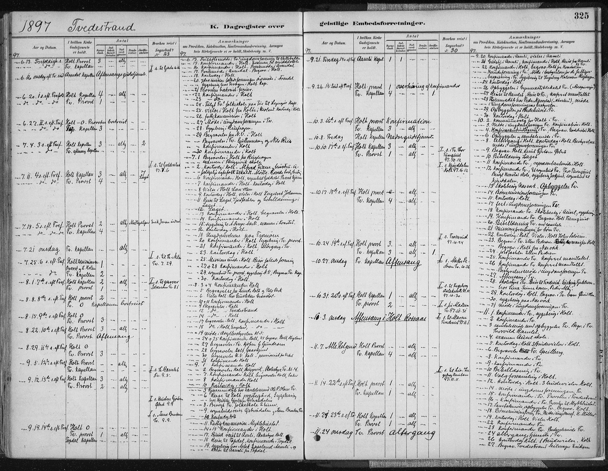 Tvedestrand sokneprestkontor, AV/SAK-1111-0042/F/Fa/L0001: Parish register (official) no. A 1, 1885-1916, p. 325