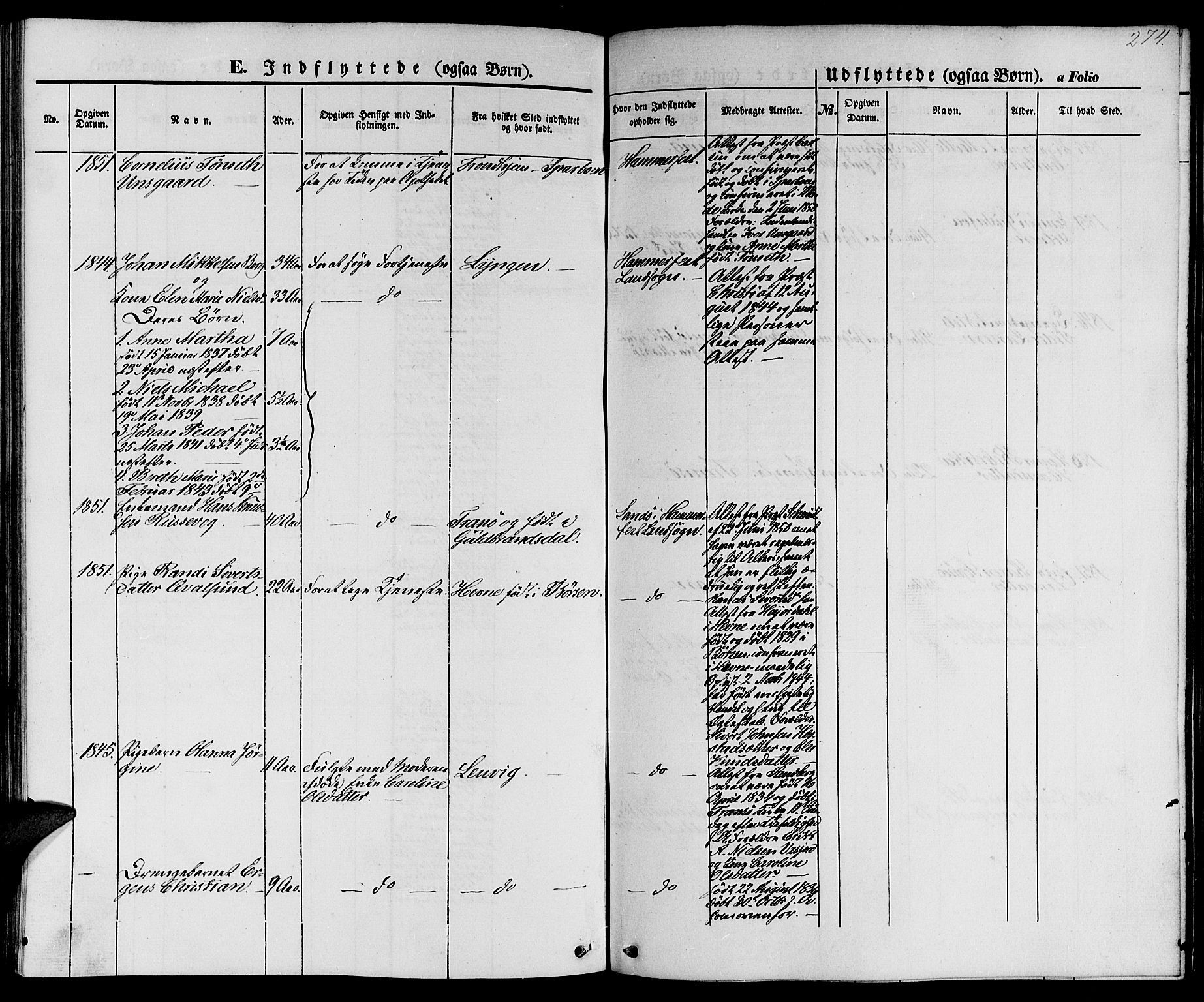 Hammerfest sokneprestkontor, AV/SATØ-S-1347/H/Hb/L0002.klokk: Parish register (copy) no. 2, 1851-1861, p. 274