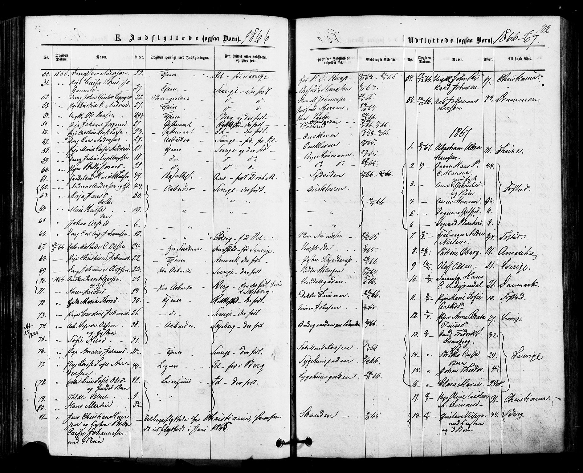 Halden prestekontor Kirkebøker, SAO/A-10909/F/Fa/L0010: Parish register (official) no. I 10, 1866-1877, p. 102