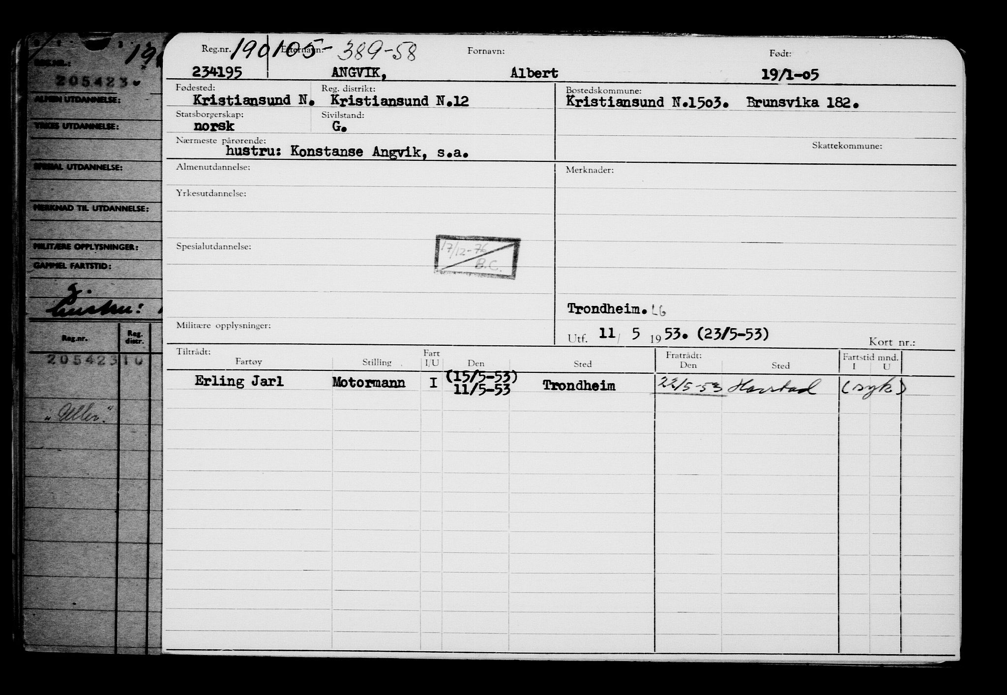 Direktoratet for sjømenn, AV/RA-S-3545/G/Gb/L0057: Hovedkort, 1905, p. 197