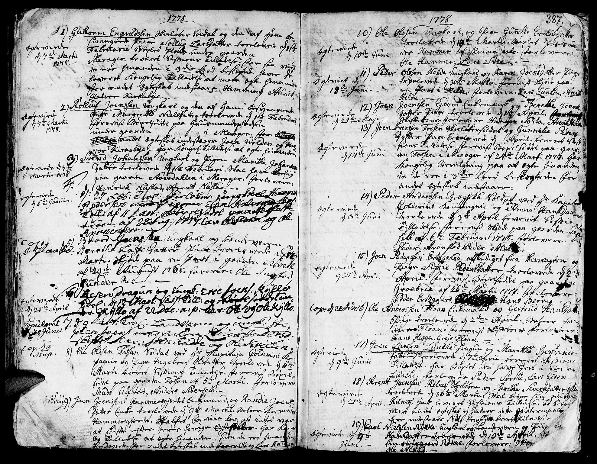 Ministerialprotokoller, klokkerbøker og fødselsregistre - Nord-Trøndelag, SAT/A-1458/709/L0057: Parish register (official) no. 709A05, 1755-1780, p. 387