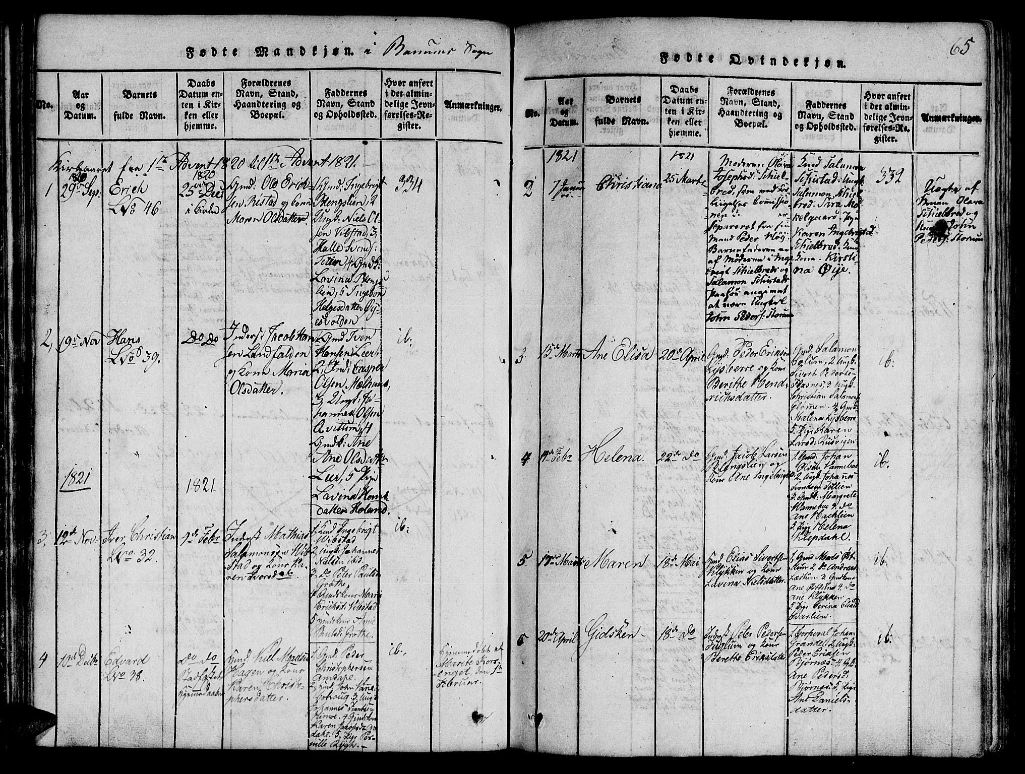 Ministerialprotokoller, klokkerbøker og fødselsregistre - Nord-Trøndelag, AV/SAT-A-1458/764/L0546: Parish register (official) no. 764A06 /1, 1816-1823, p. 65