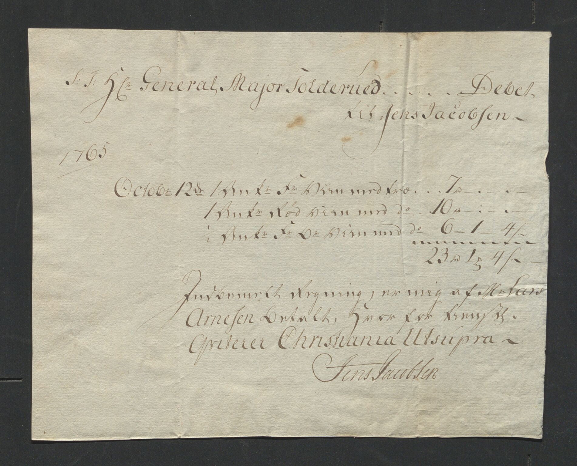 Åker i Vang, Hedmark, og familien Todderud, AV/SAH-ARK-010/J/Jc/L0003: Korrespondanse, 1763-1795, p. 20