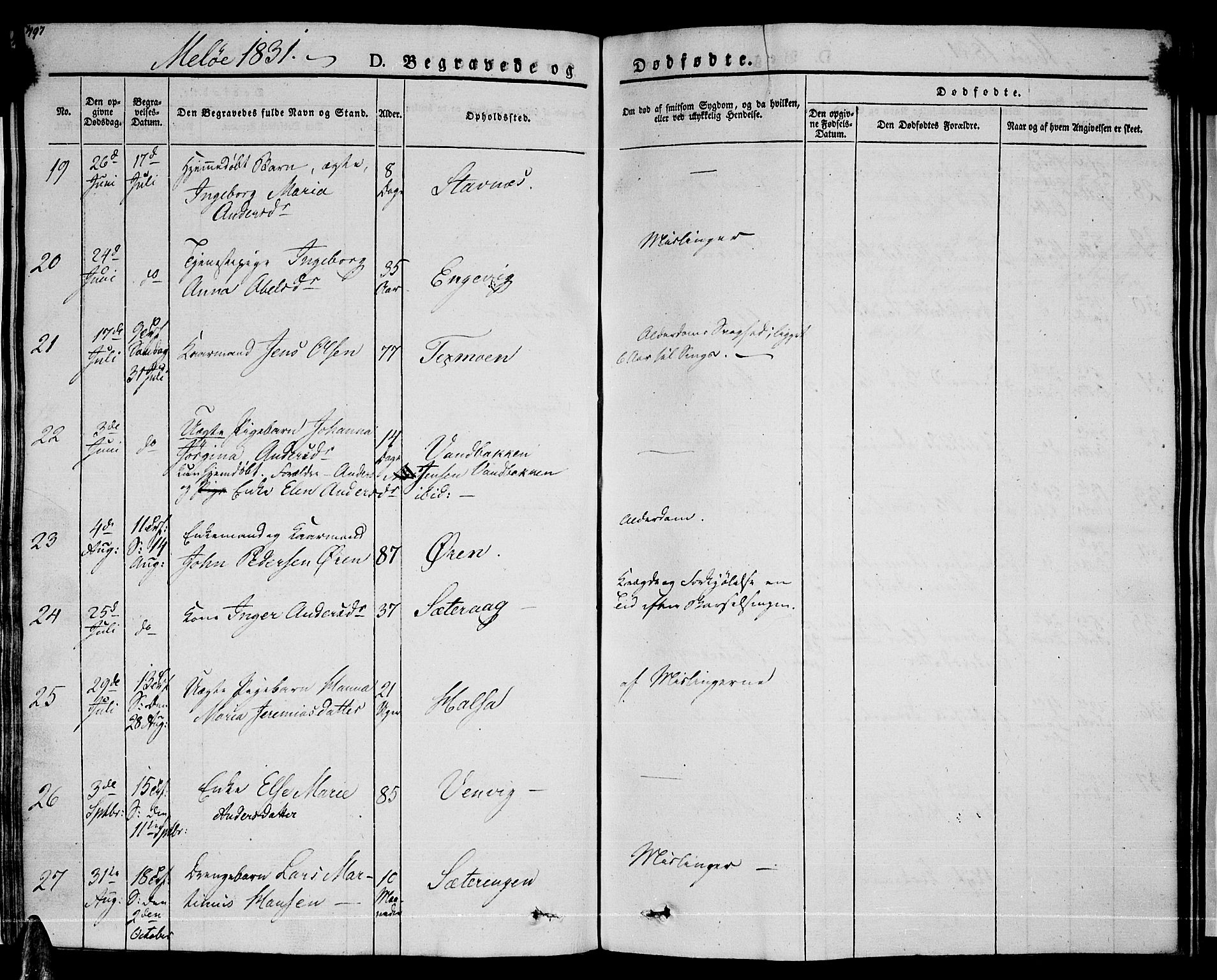 Ministerialprotokoller, klokkerbøker og fødselsregistre - Nordland, AV/SAT-A-1459/841/L0600: Parish register (official) no. 841A07 /2, 1824-1843, p. 497