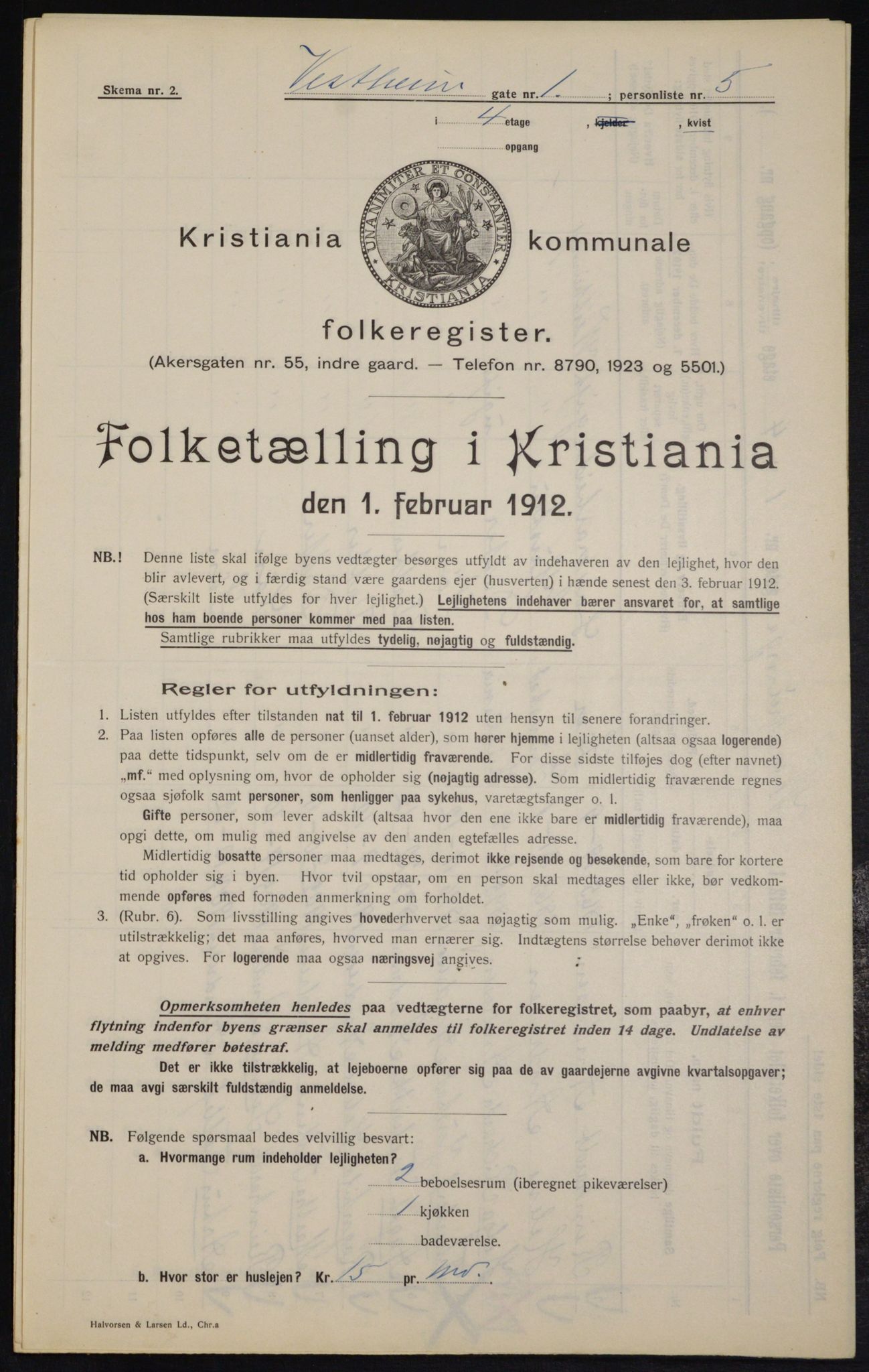 OBA, Municipal Census 1912 for Kristiania, 1912, p. 122389