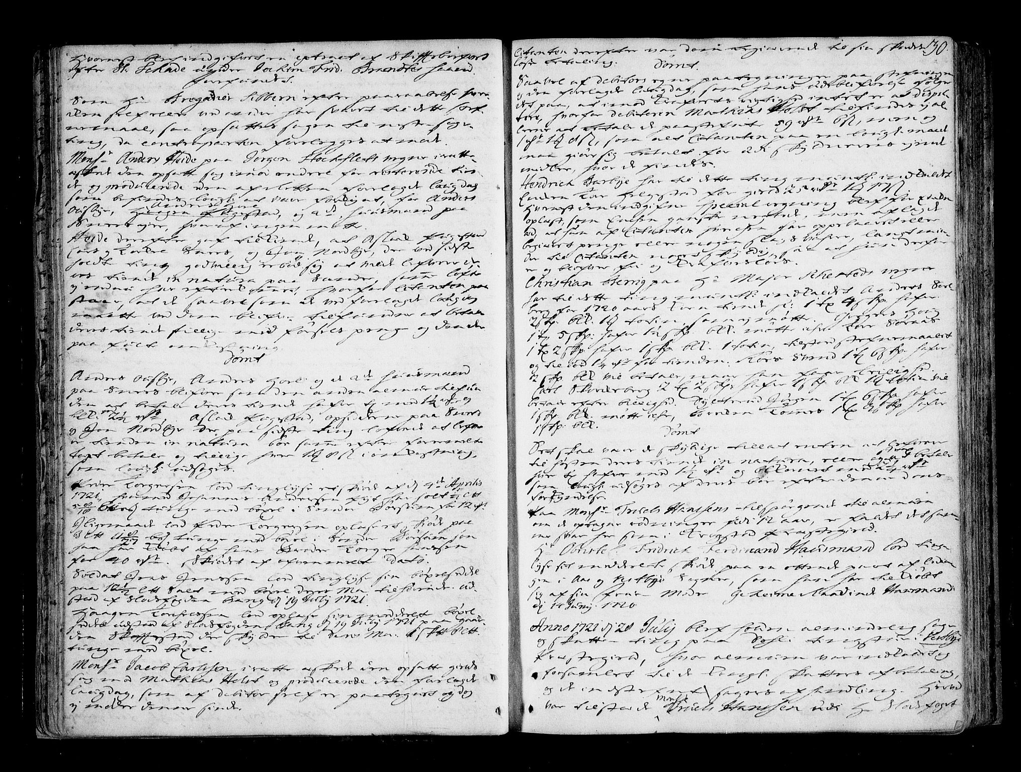 Follo sorenskriveri, AV/SAO-A-10274/F/Fb/Fba/L0033: Tingbok, 1721-1724, p. 29b-30a