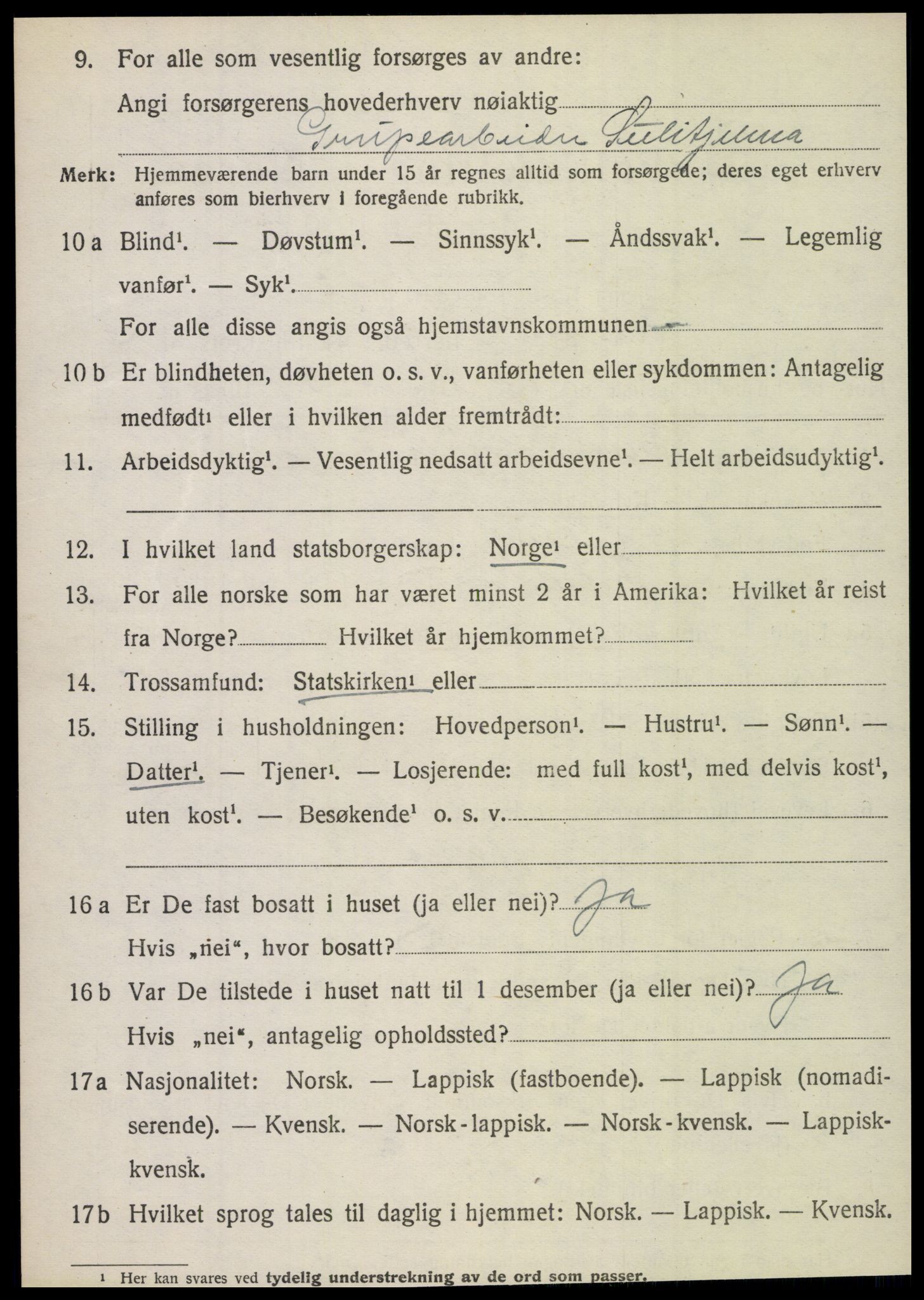 SAT, 1920 census for Fauske, 1920, p. 4681