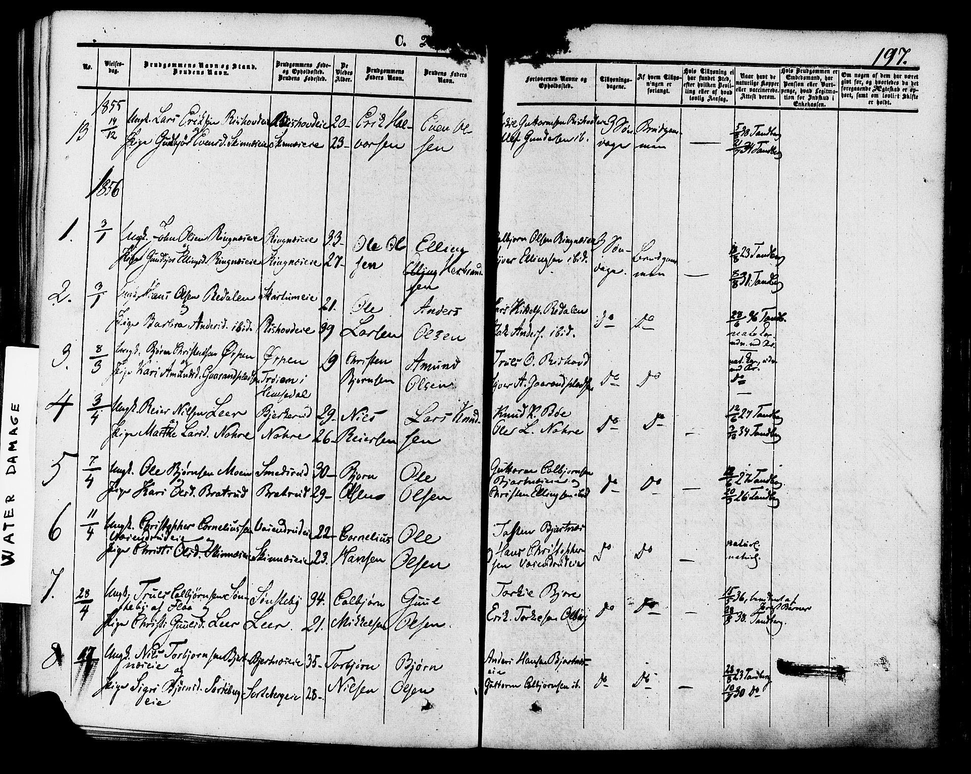 Krødsherad kirkebøker, SAKO/A-19/F/Fa/L0003: Parish register (official) no. 3, 1851-1872, p. 197