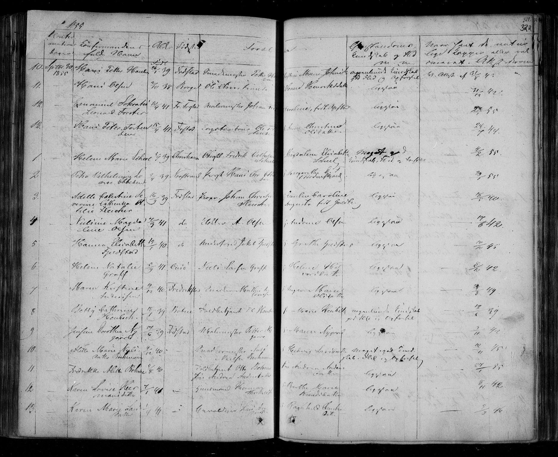 Fredrikstad prestekontor Kirkebøker, AV/SAO-A-11082/F/Fa/L0005: Parish register (official) no. 5, 1835-1856, p. 322