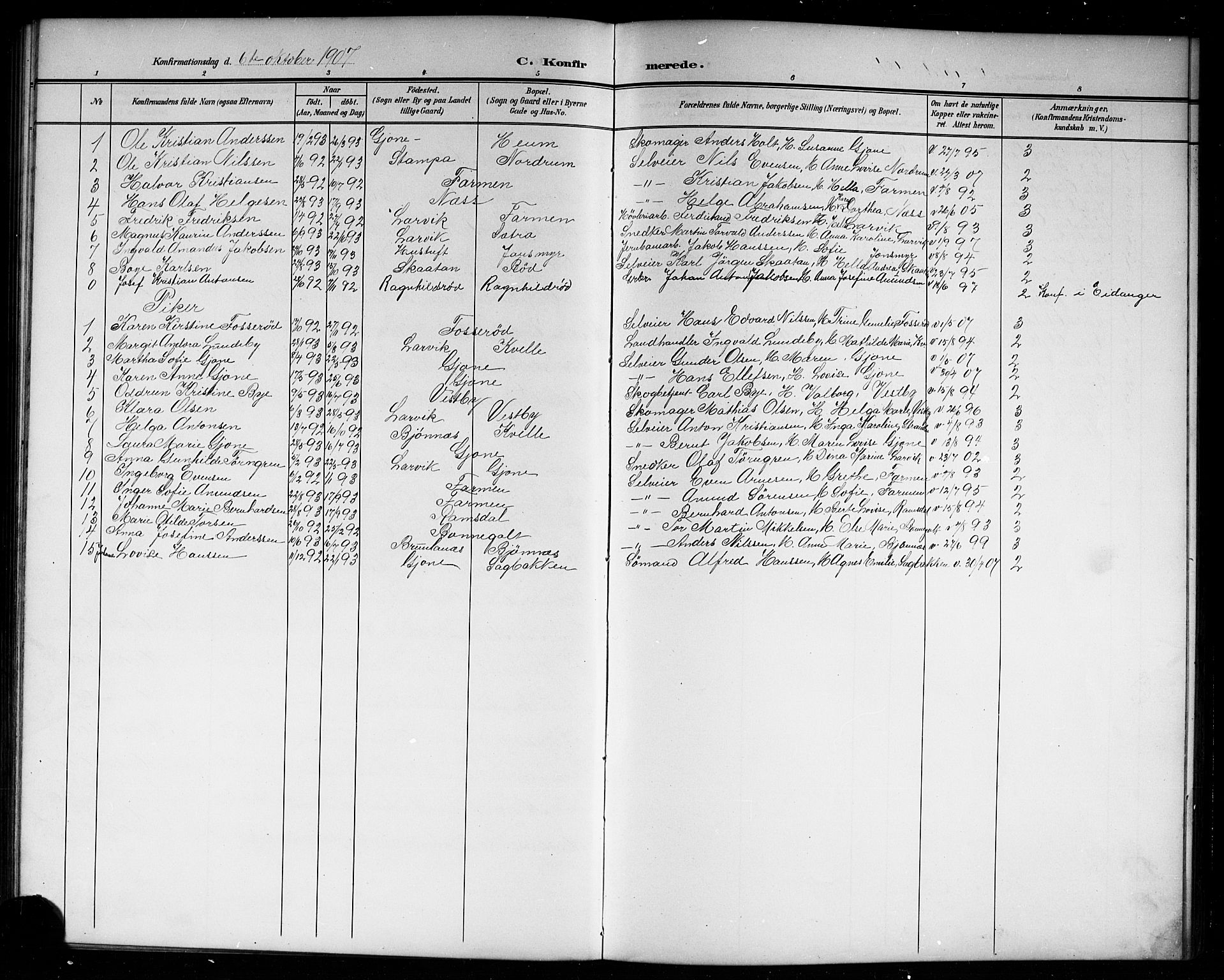 Hedrum kirkebøker, AV/SAKO-A-344/G/Gb/L0001: Parish register (copy) no. II 1, 1902-1920