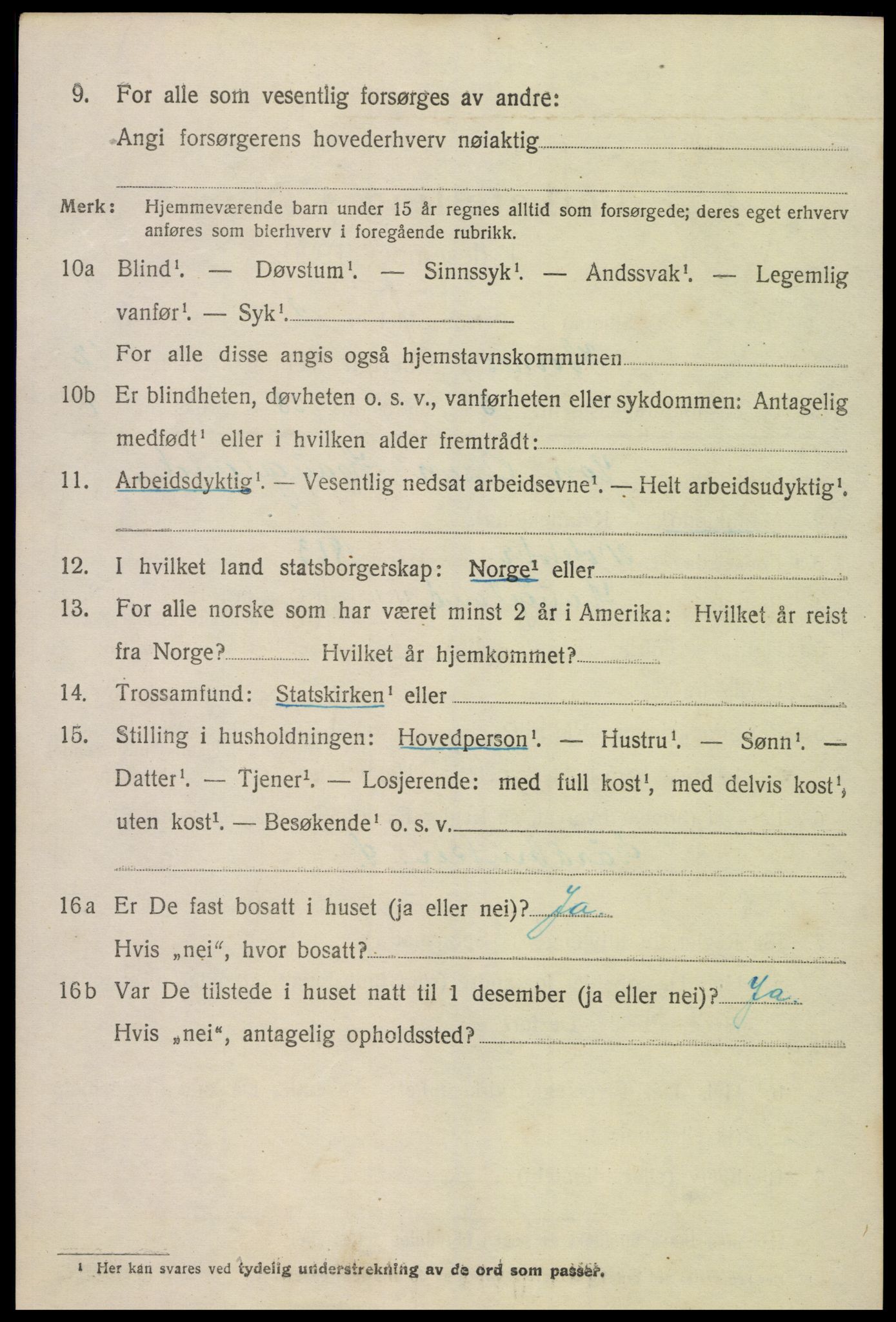 SAK, 1920 census for Hornnes, 1920, p. 2898