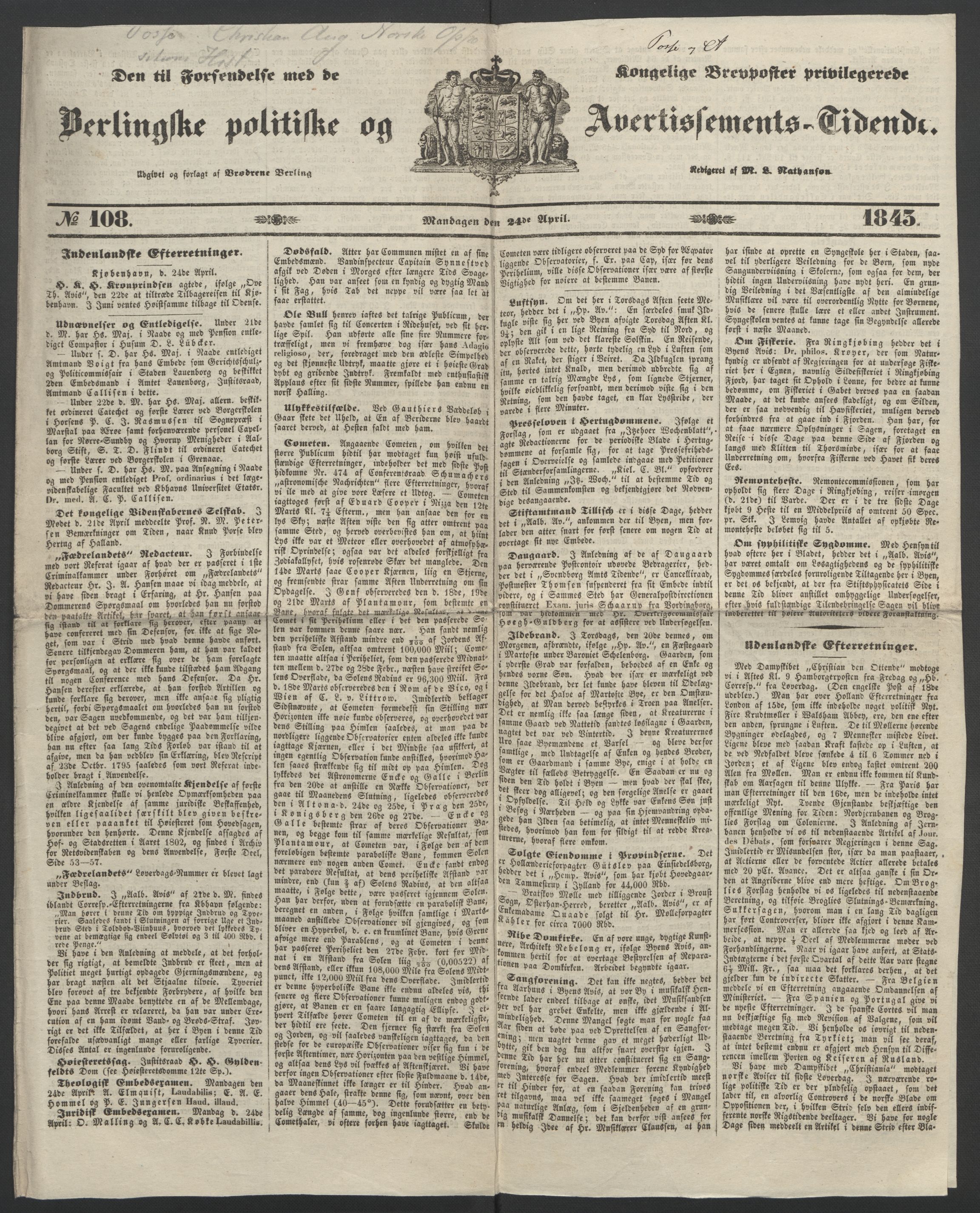 Faye, Andreas, AV/RA-PA-0015/F/Fh/L0028/0008: -- / Samlinger til Christian Augusts historie, optegn. af A. Faye, p. 54