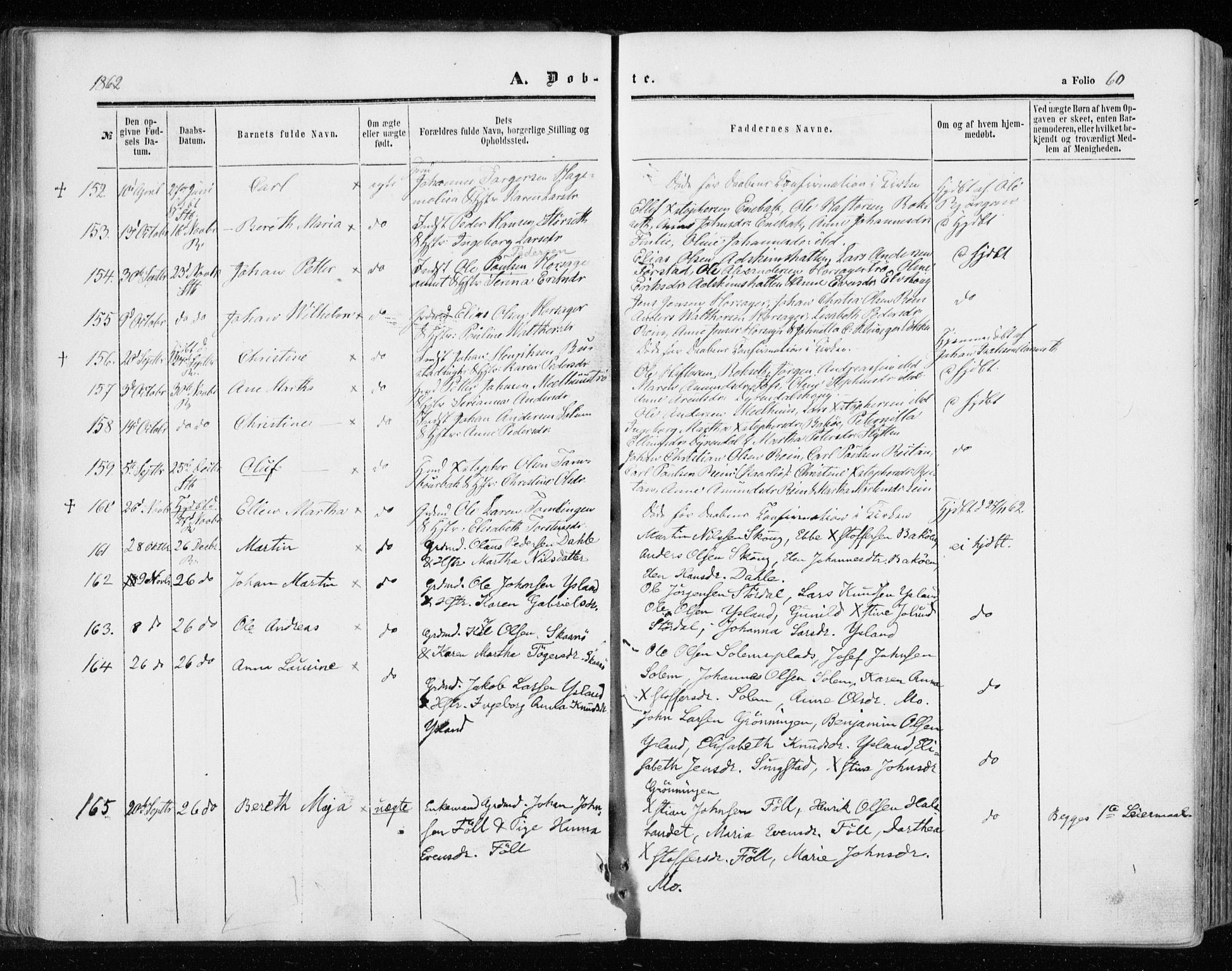 Ministerialprotokoller, klokkerbøker og fødselsregistre - Sør-Trøndelag, AV/SAT-A-1456/646/L0612: Parish register (official) no. 646A10, 1858-1869, p. 60