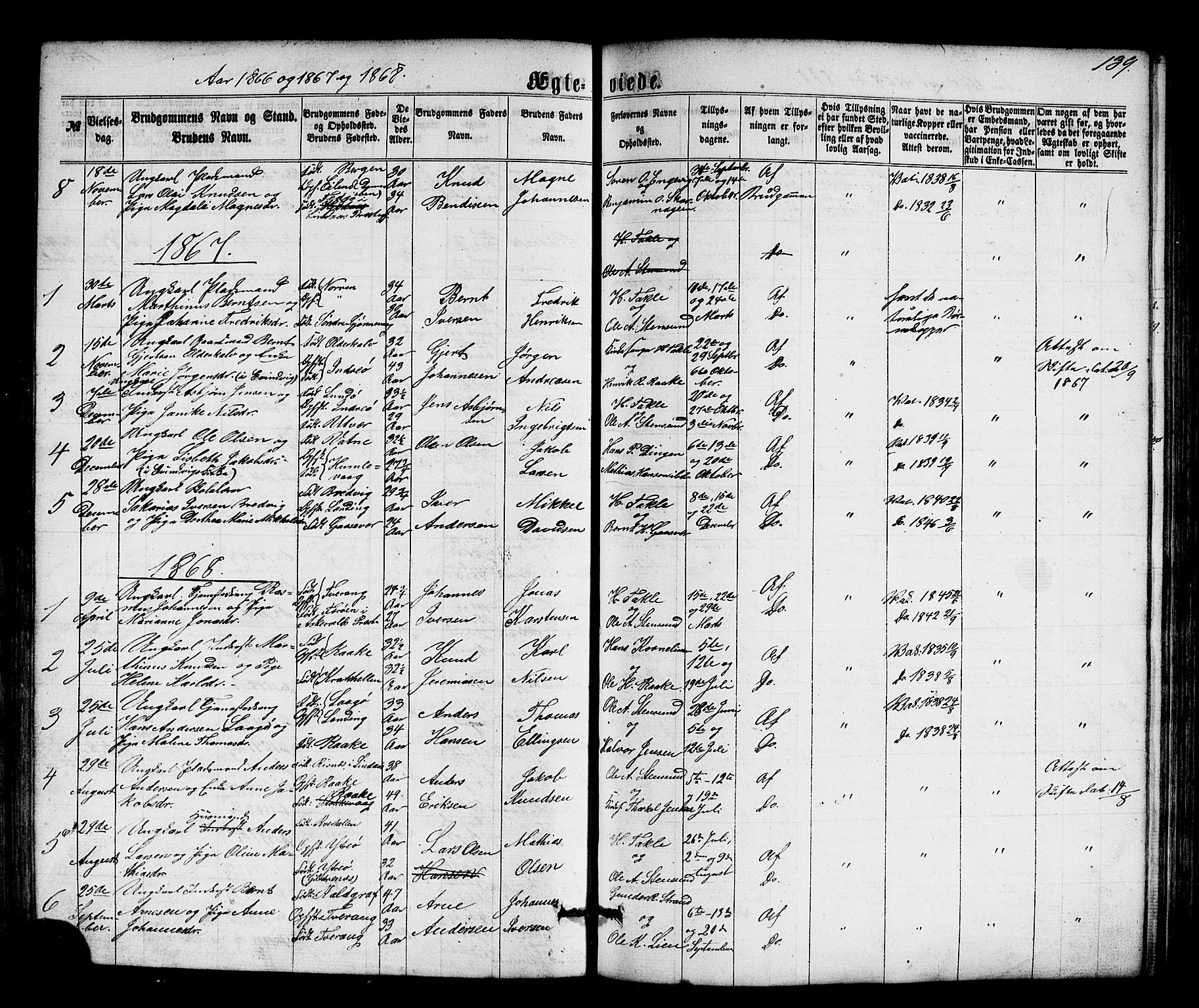 Solund sokneprestembete, AV/SAB-A-81401: Parish register (copy) no. A 1, 1860-1893, p. 139