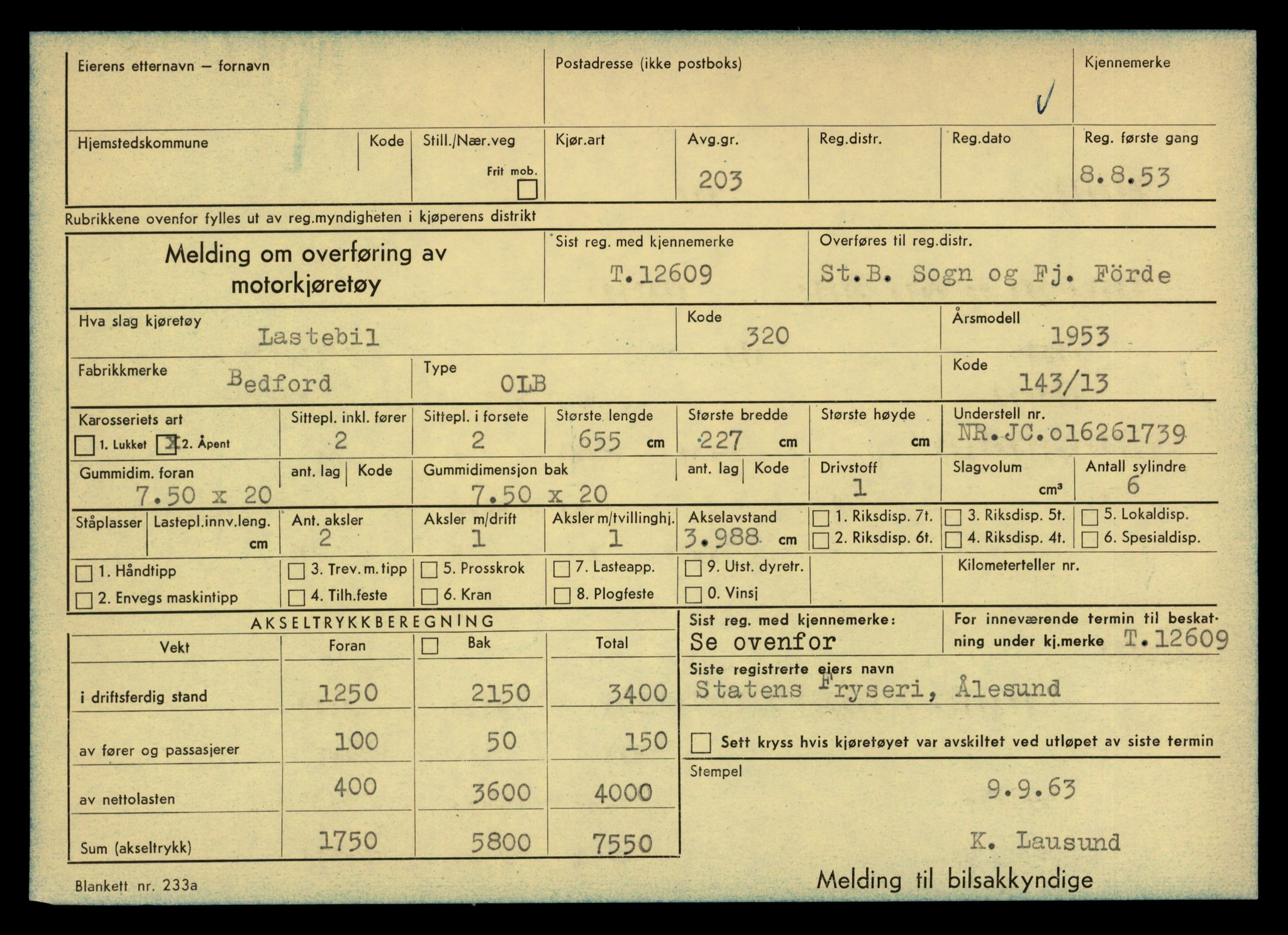 Møre og Romsdal vegkontor - Ålesund trafikkstasjon, AV/SAT-A-4099/F/Fe/L0034: Registreringskort for kjøretøy T 12500 - T 12652, 1927-1998, p. 2114