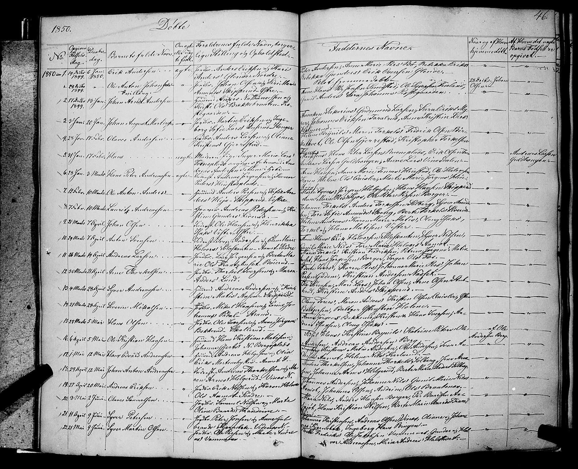 Skiptvet prestekontor Kirkebøker, SAO/A-20009/F/Fa/L0006: Parish register (official) no. 6, 1839-1860, p. 46