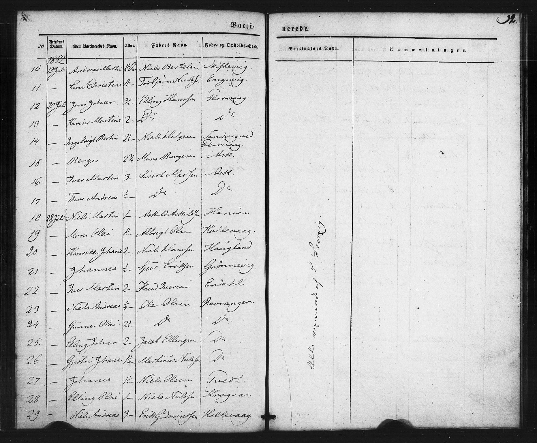 Askøy Sokneprestembete, SAB/A-74101/H/Ha/Haa/Haaa/L0011: Parish register (official) no. A 11, 1846-1856, p. 32