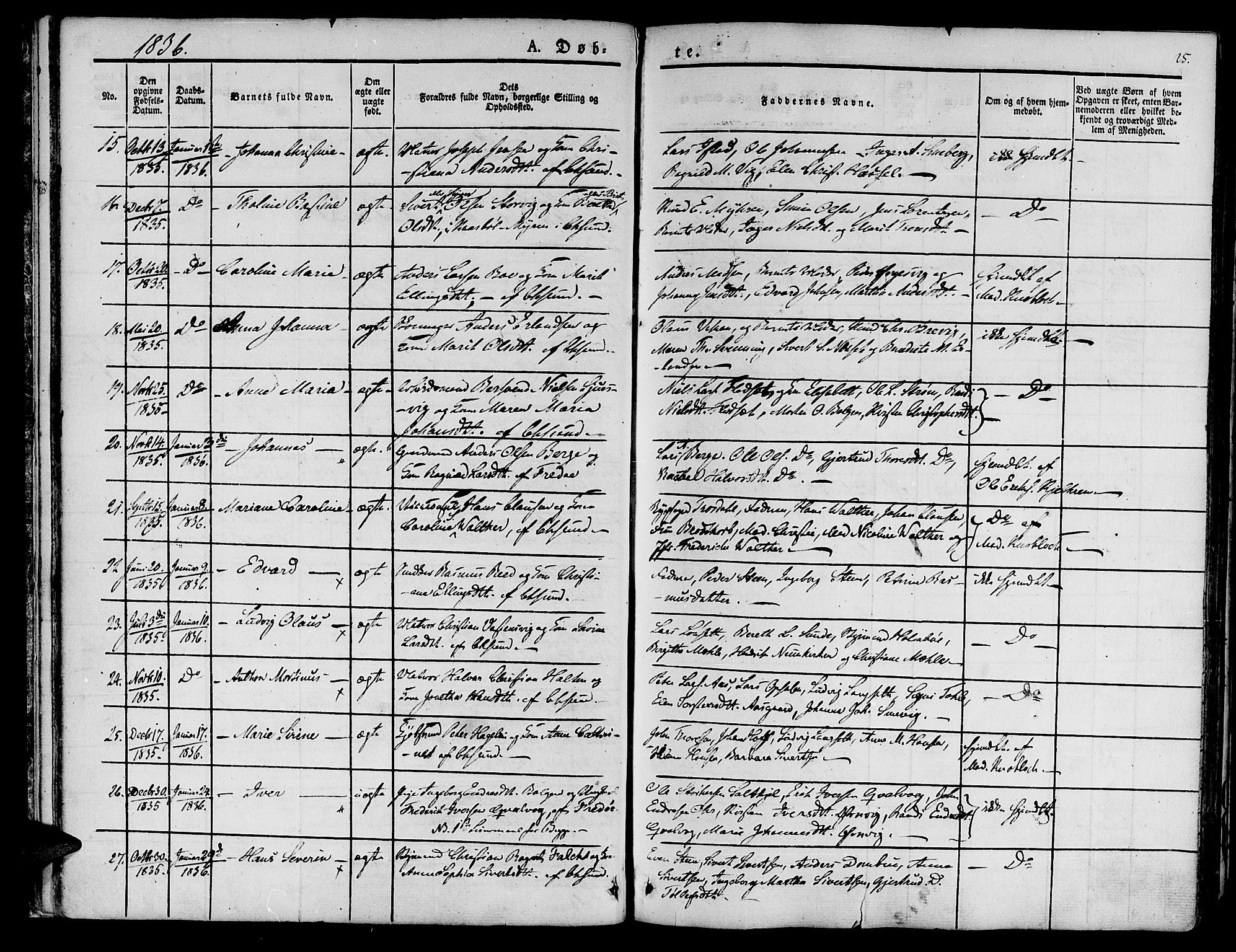 Ministerialprotokoller, klokkerbøker og fødselsregistre - Møre og Romsdal, SAT/A-1454/572/L0843: Parish register (official) no. 572A06, 1832-1842, p. 25