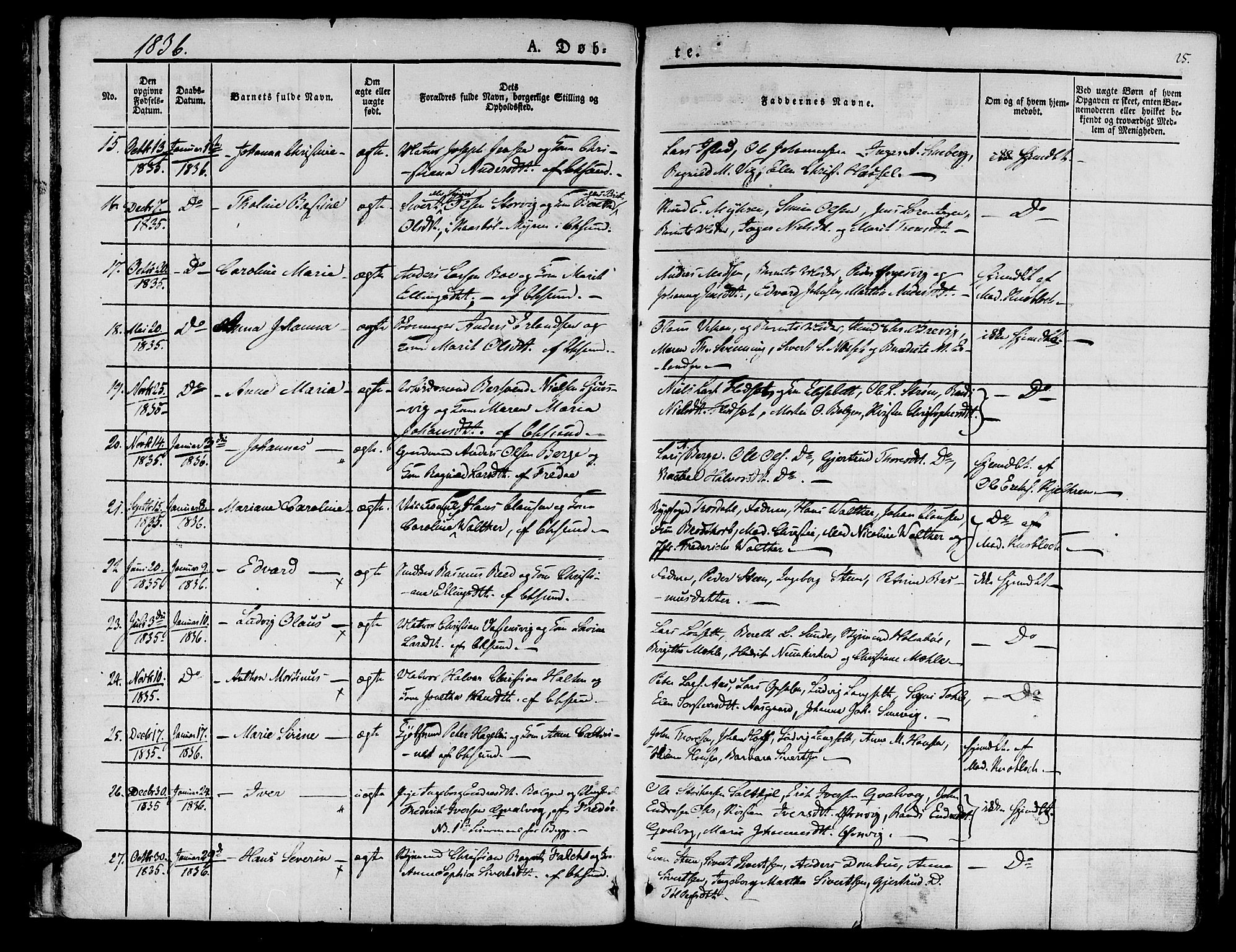 Ministerialprotokoller, klokkerbøker og fødselsregistre - Møre og Romsdal, AV/SAT-A-1454/572/L0843: Parish register (official) no. 572A06, 1832-1842, p. 25