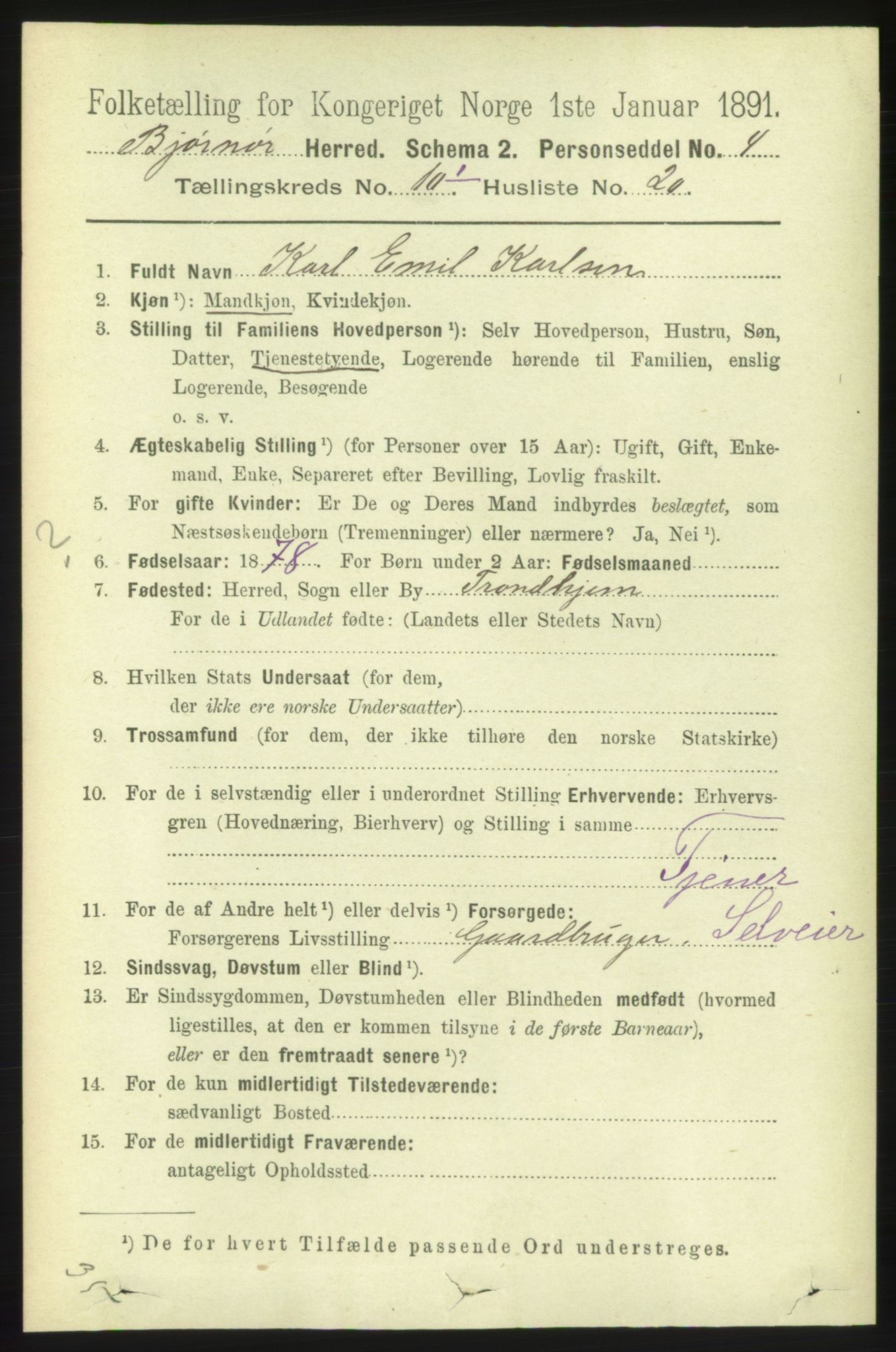 RA, 1891 census for 1632 Bjørnør, 1891, p. 4271