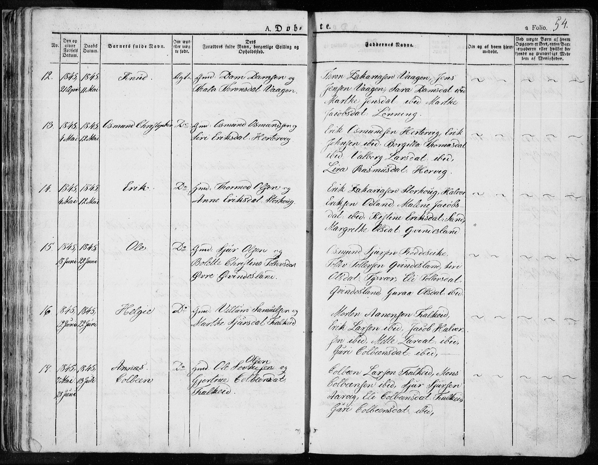 Tysvær sokneprestkontor, AV/SAST-A -101864/H/Ha/Haa/L0001: Parish register (official) no. A 1.1, 1831-1856, p. 54