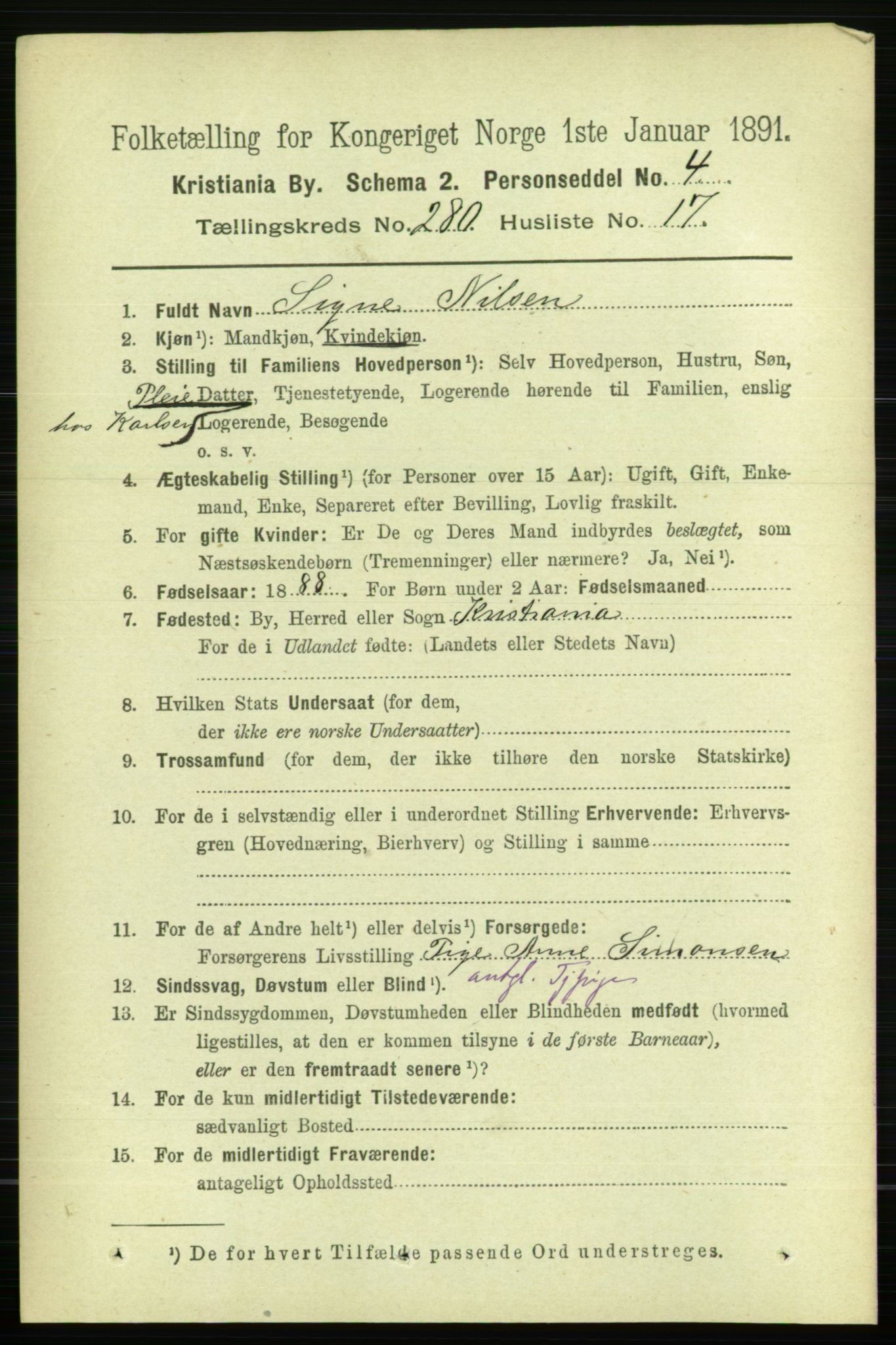 RA, 1891 census for 0301 Kristiania, 1891, p. 170561