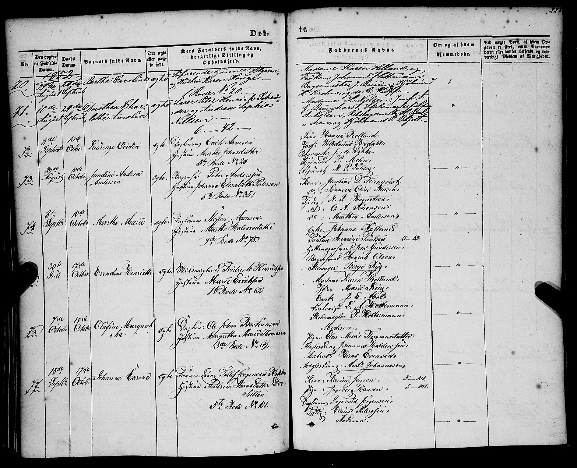 Nykirken Sokneprestembete, AV/SAB-A-77101/H/Haa/L0014: Parish register (official) no. B 1, 1844-1858, p. 225