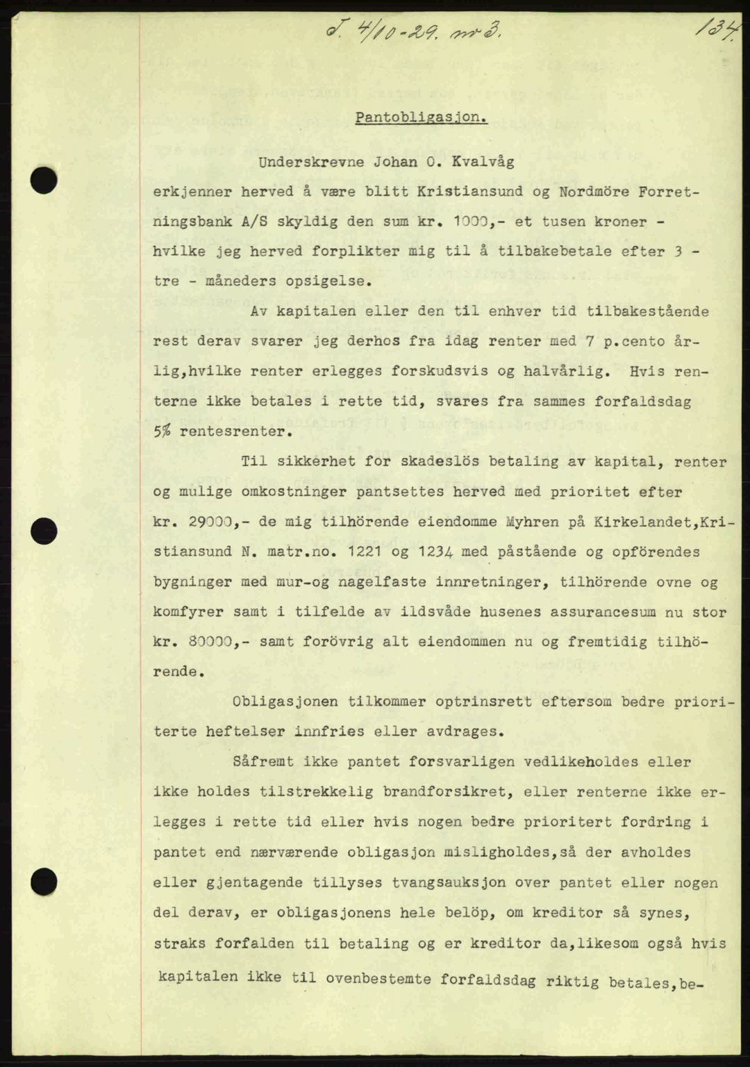 Kristiansund byfogd, AV/SAT-A-4587/A/27: Mortgage book no. 23, 1929-1930, Deed date: 04.10.1929