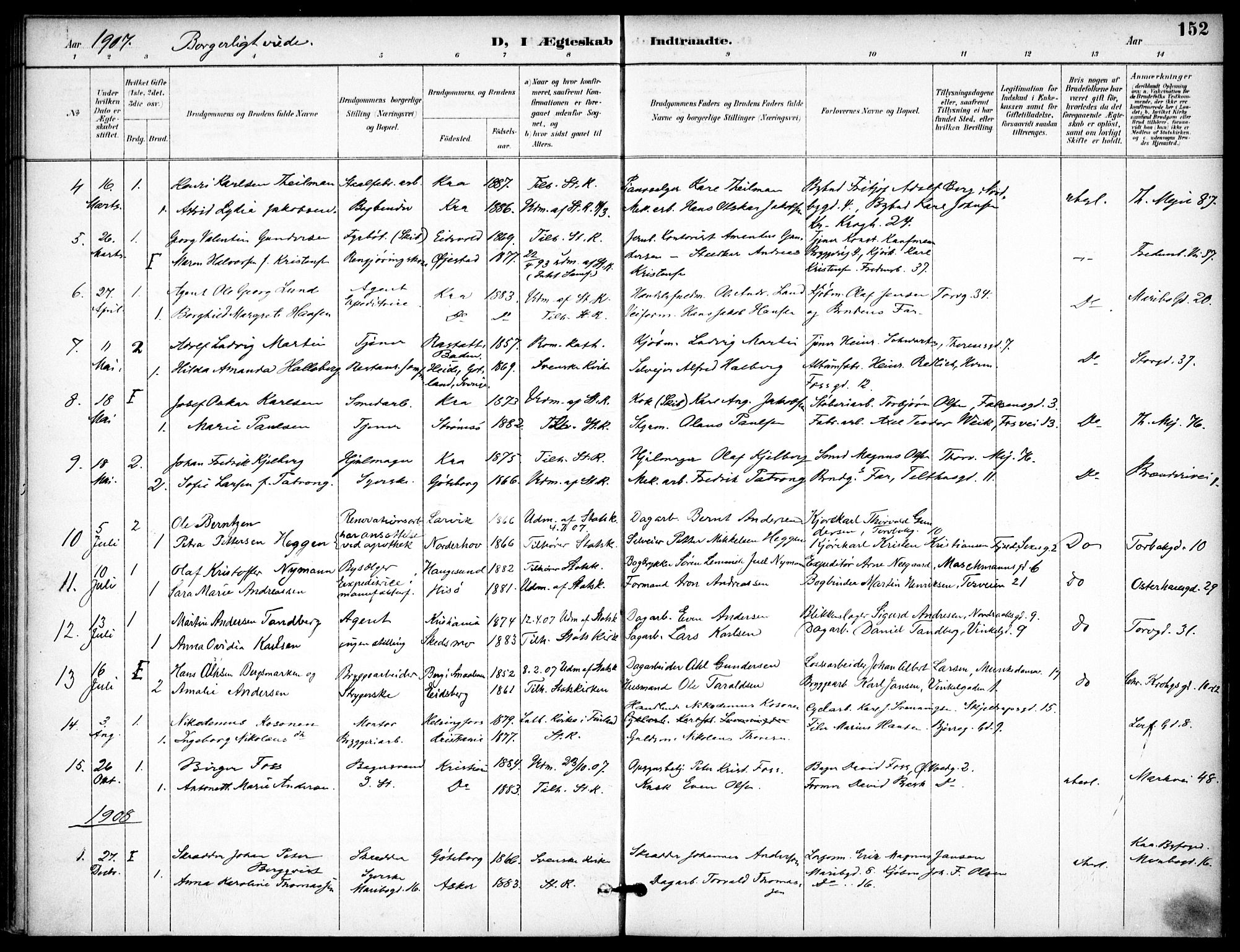 Jakob prestekontor Kirkebøker, SAO/A-10850/F/Fa/L0006: Parish register (official) no. 6, 1895-1908, p. 152