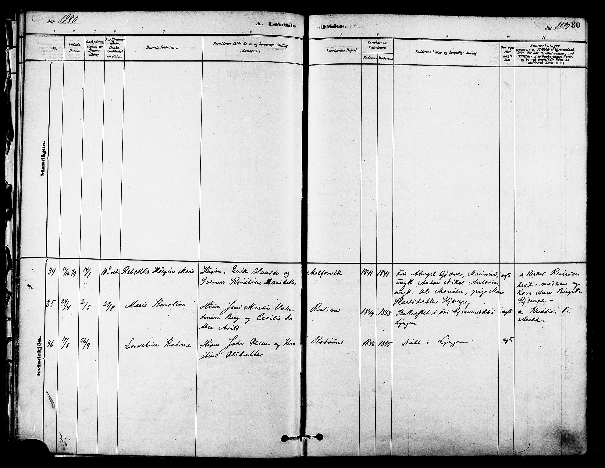 Skjervøy sokneprestkontor, AV/SATØ-S-1300/H/Ha/Haa/L0009kirke: Parish register (official) no. 9, 1878-1887, p. 30