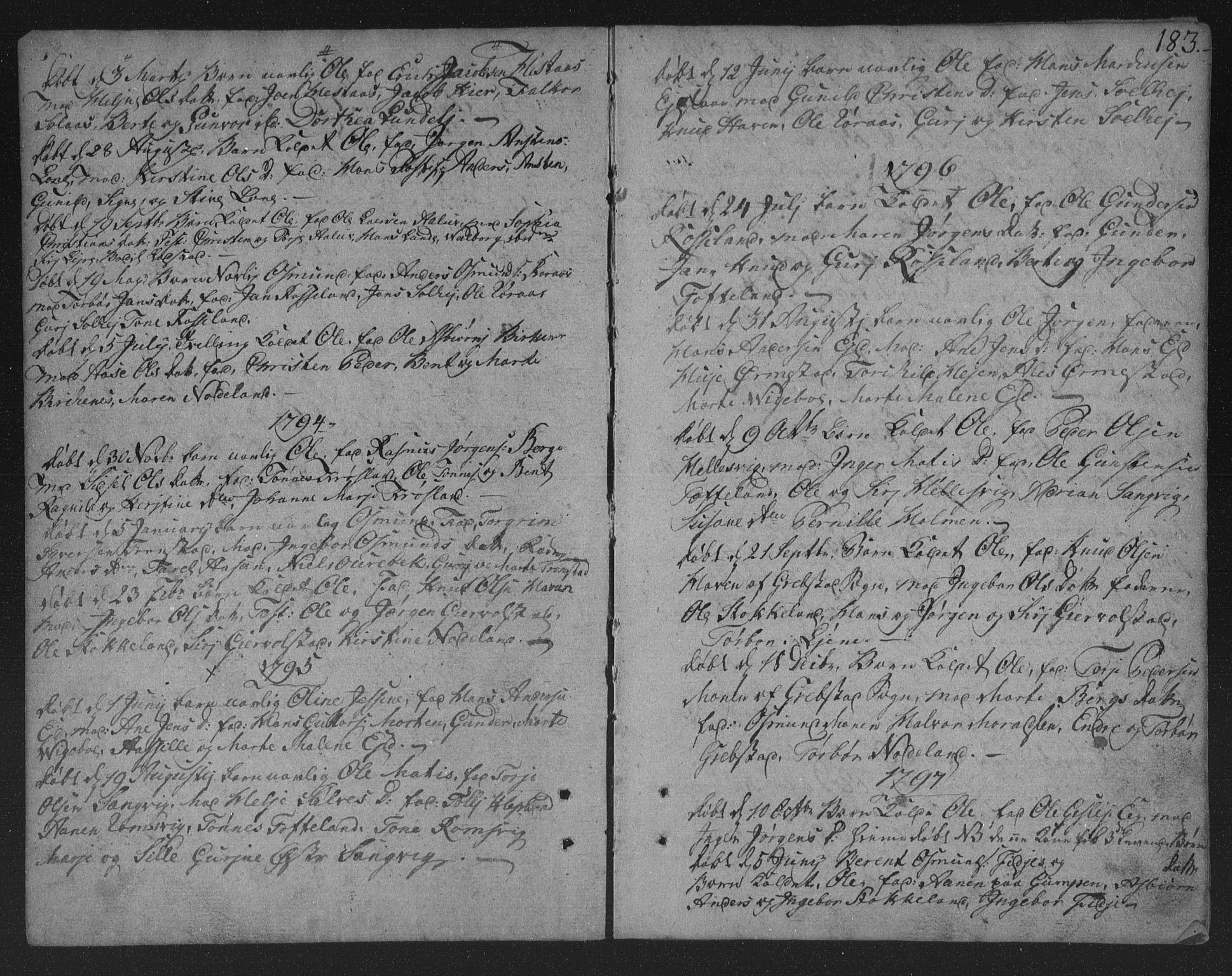 Søgne sokneprestkontor, SAK/1111-0037/F/Fa/Fab/L0005: Parish register (official) no. A 5, 1791-1820, p. 183