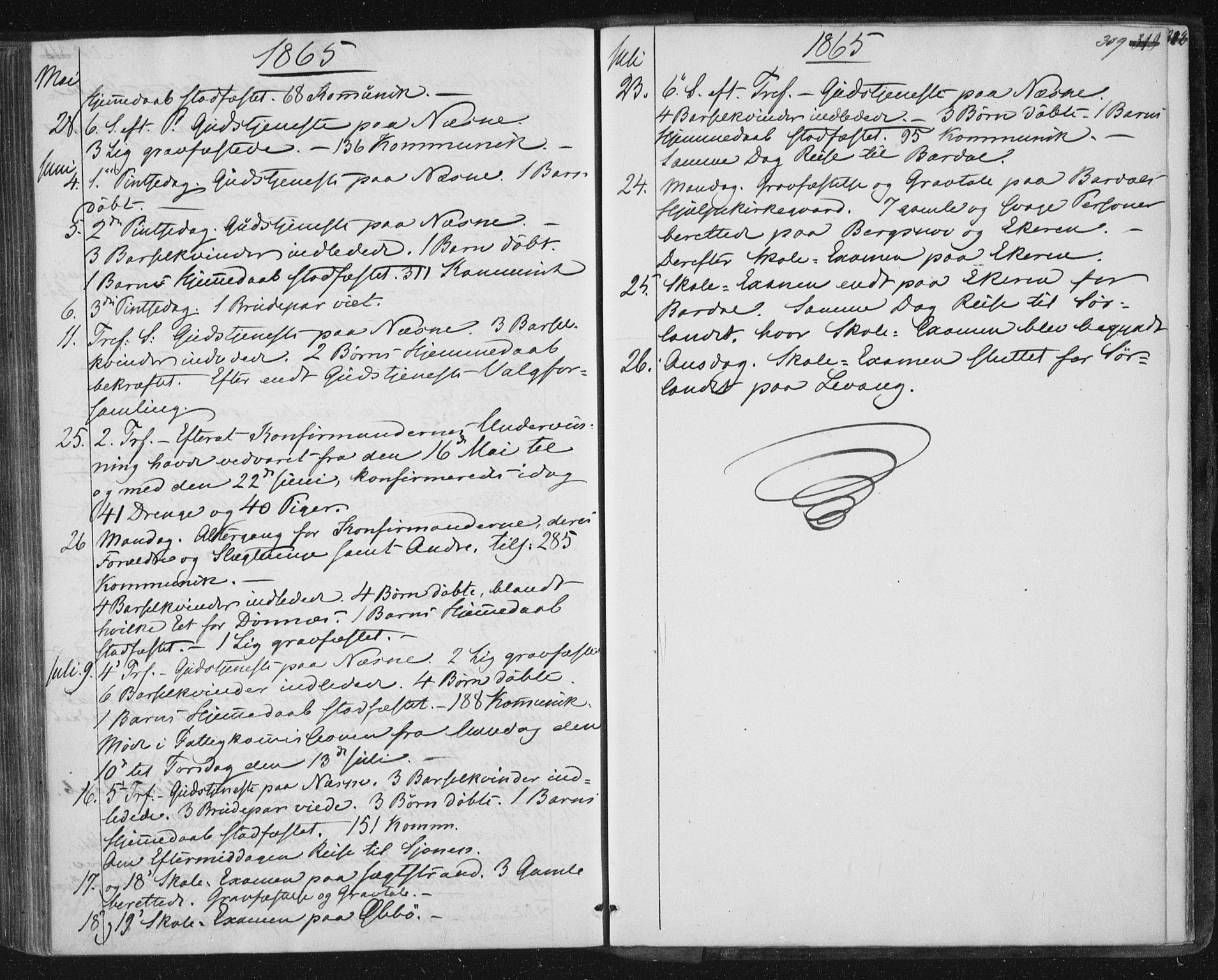 Ministerialprotokoller, klokkerbøker og fødselsregistre - Nordland, AV/SAT-A-1459/838/L0550: Parish register (official) no. 838A08, 1855-1865, p. 309