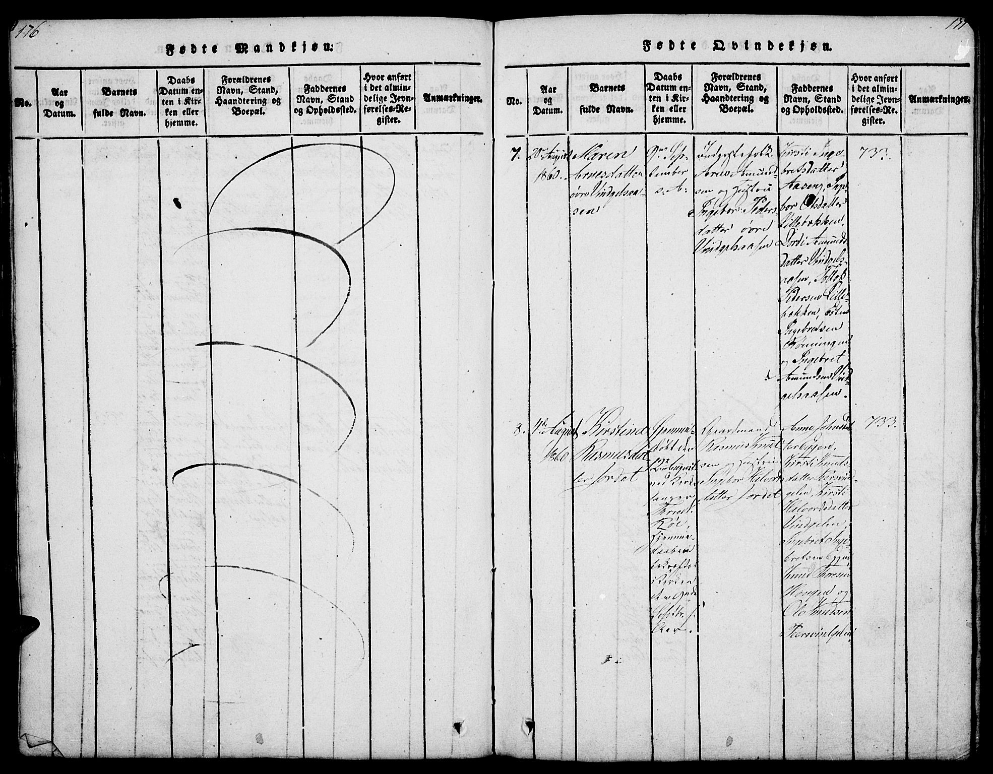 Tolga prestekontor, SAH/PREST-062/L/L0003: Parish register (copy) no. 3, 1815-1862, p. 176-177