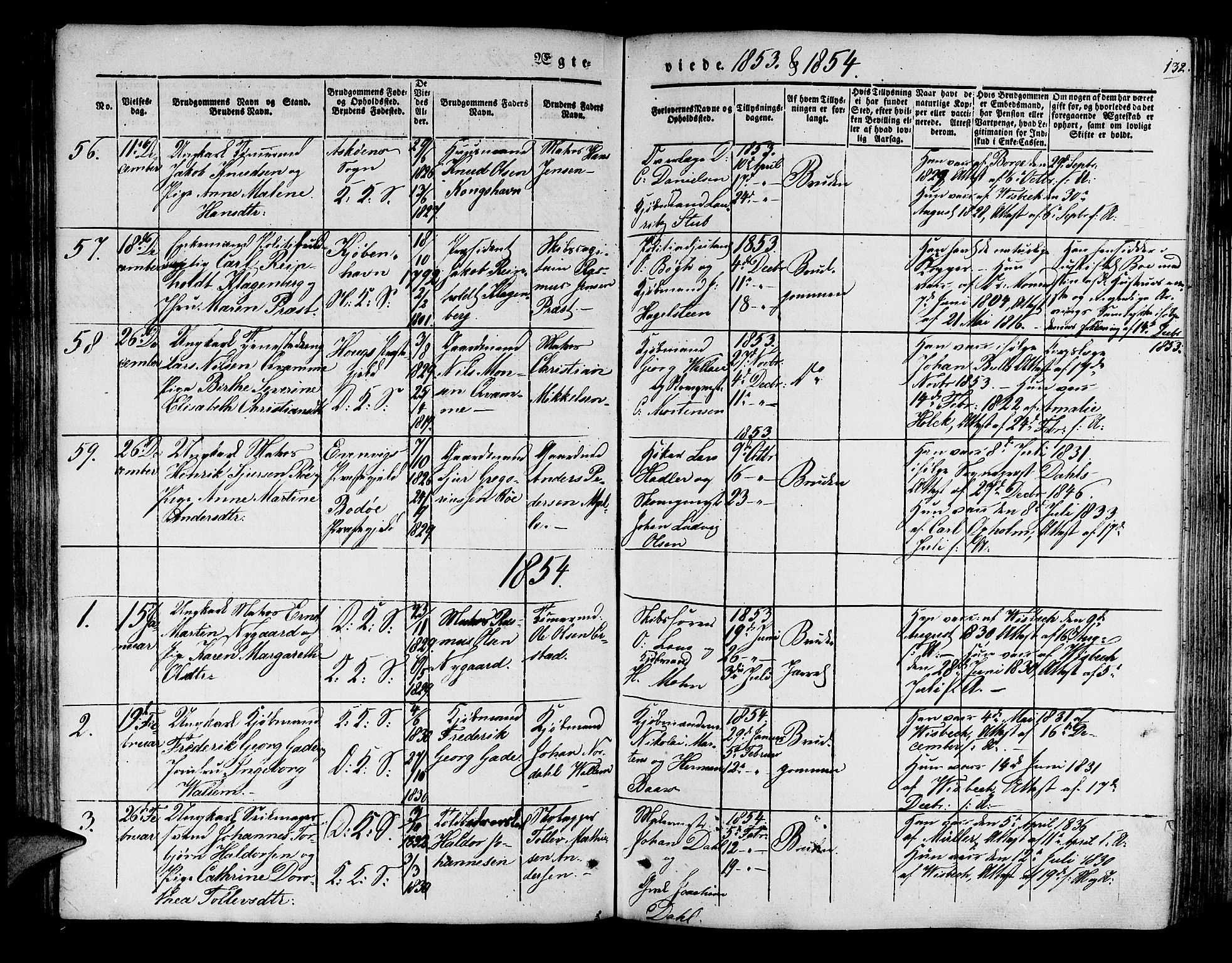 Korskirken sokneprestembete, AV/SAB-A-76101/H/Hab: Parish register (copy) no. D 1, 1840-1867, p. 132