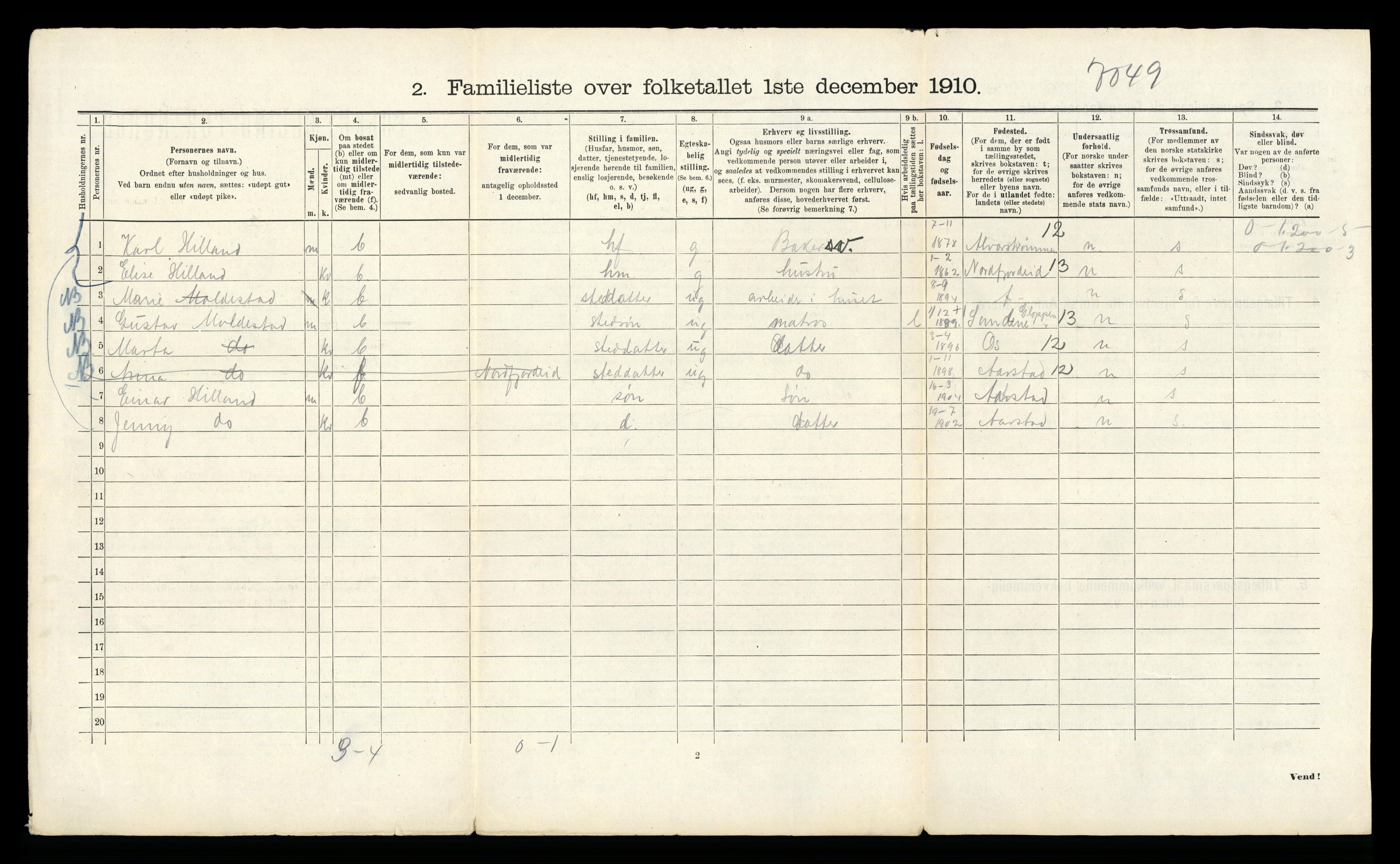 RA, 1910 census for Bergen, 1910, p. 40544