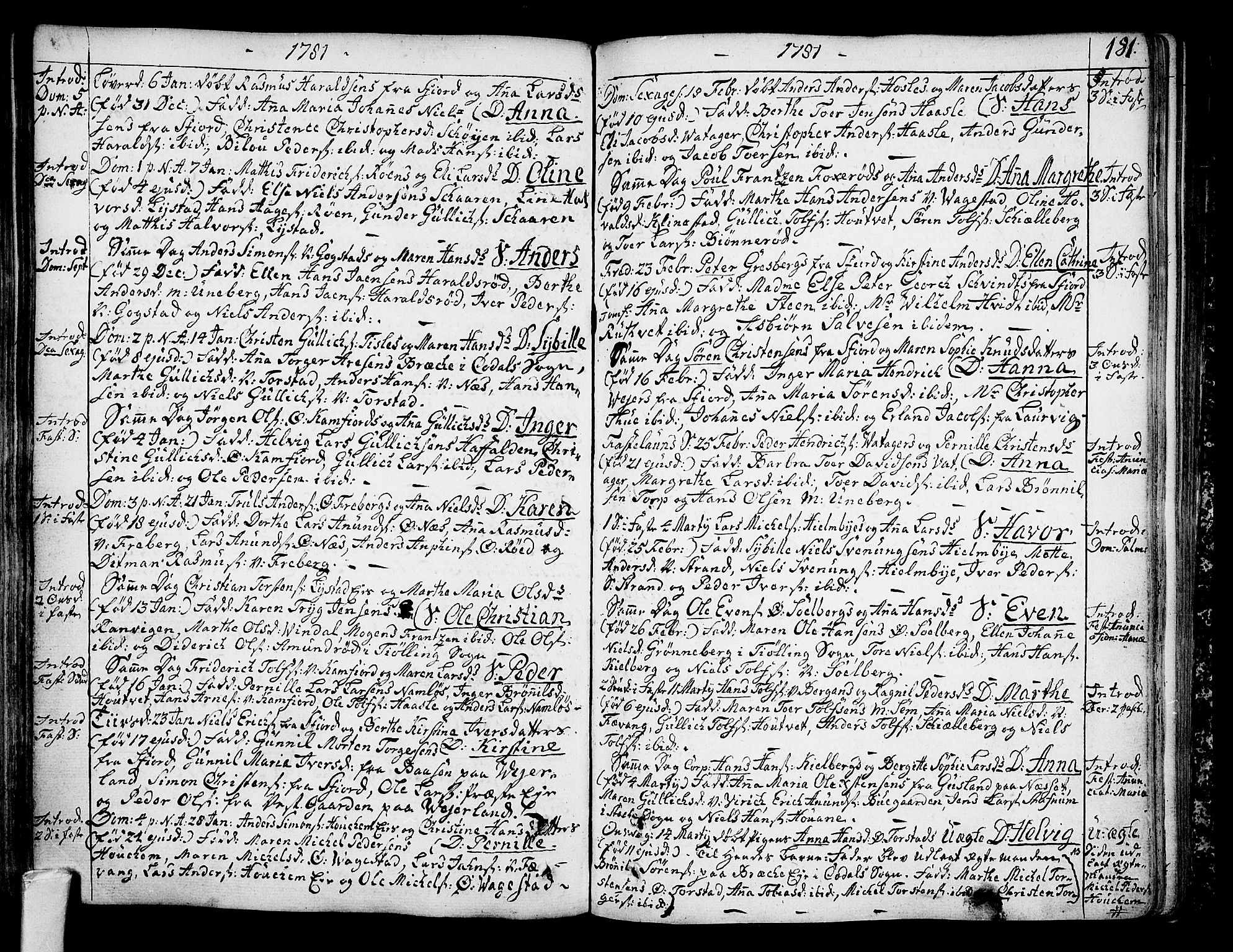 Sandar kirkebøker, SAKO/A-243/F/Fa/L0002: Parish register (official) no. 2, 1733-1788, p. 181