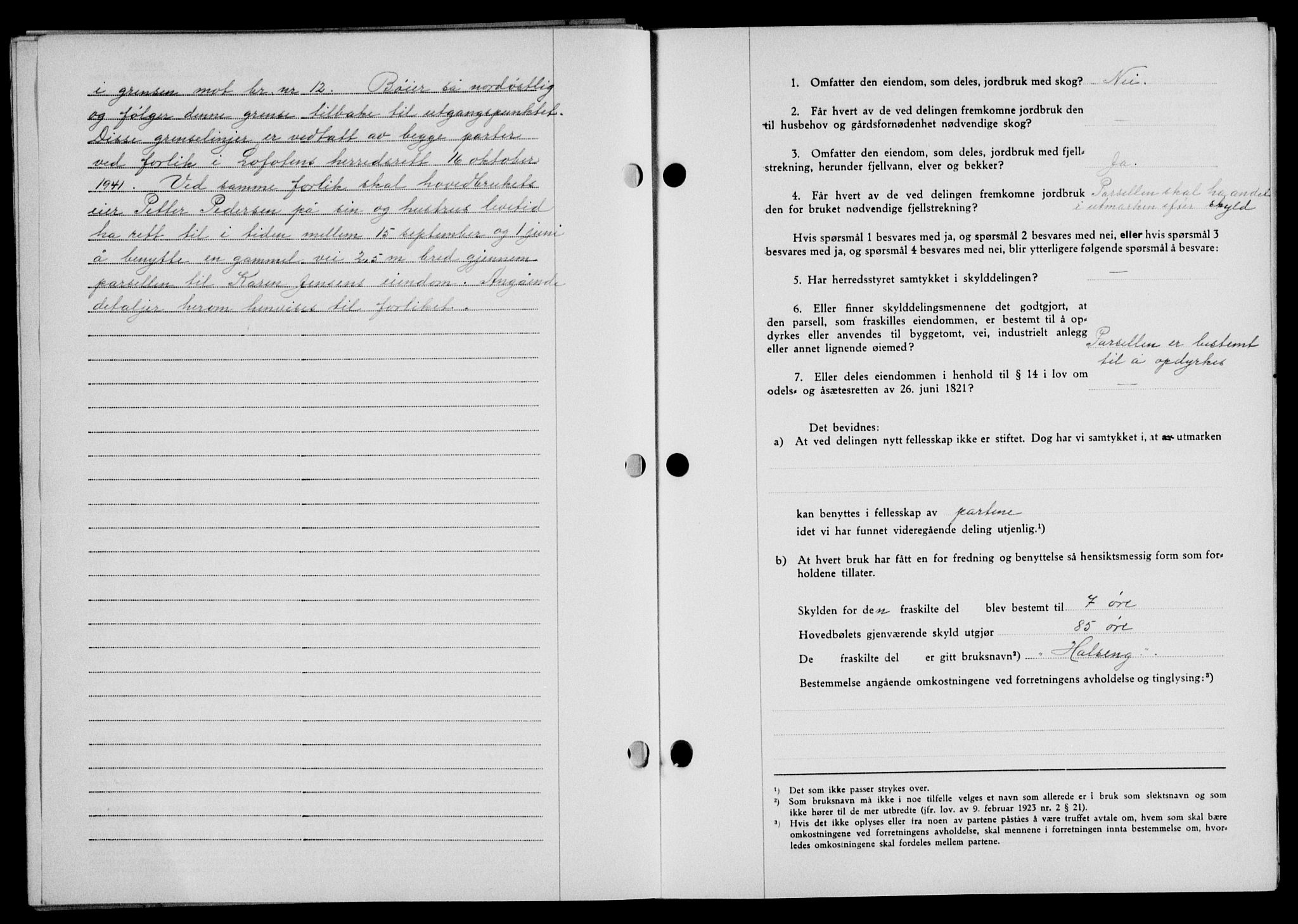 Lofoten sorenskriveri, SAT/A-0017/1/2/2C/L0009a: Mortgage book no. 9a, 1941-1942, Diary no: : 2049/1941