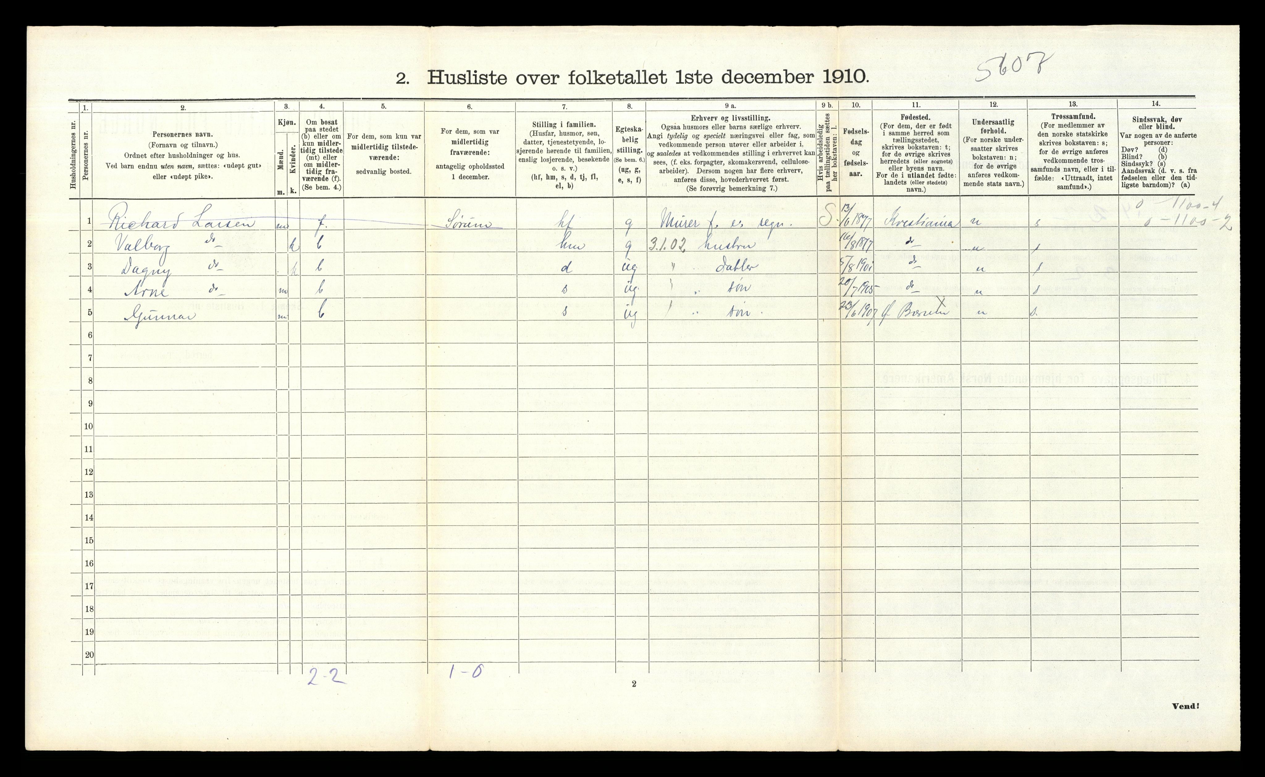 RA, 1910 census for Bærum, 1910, p. 1430