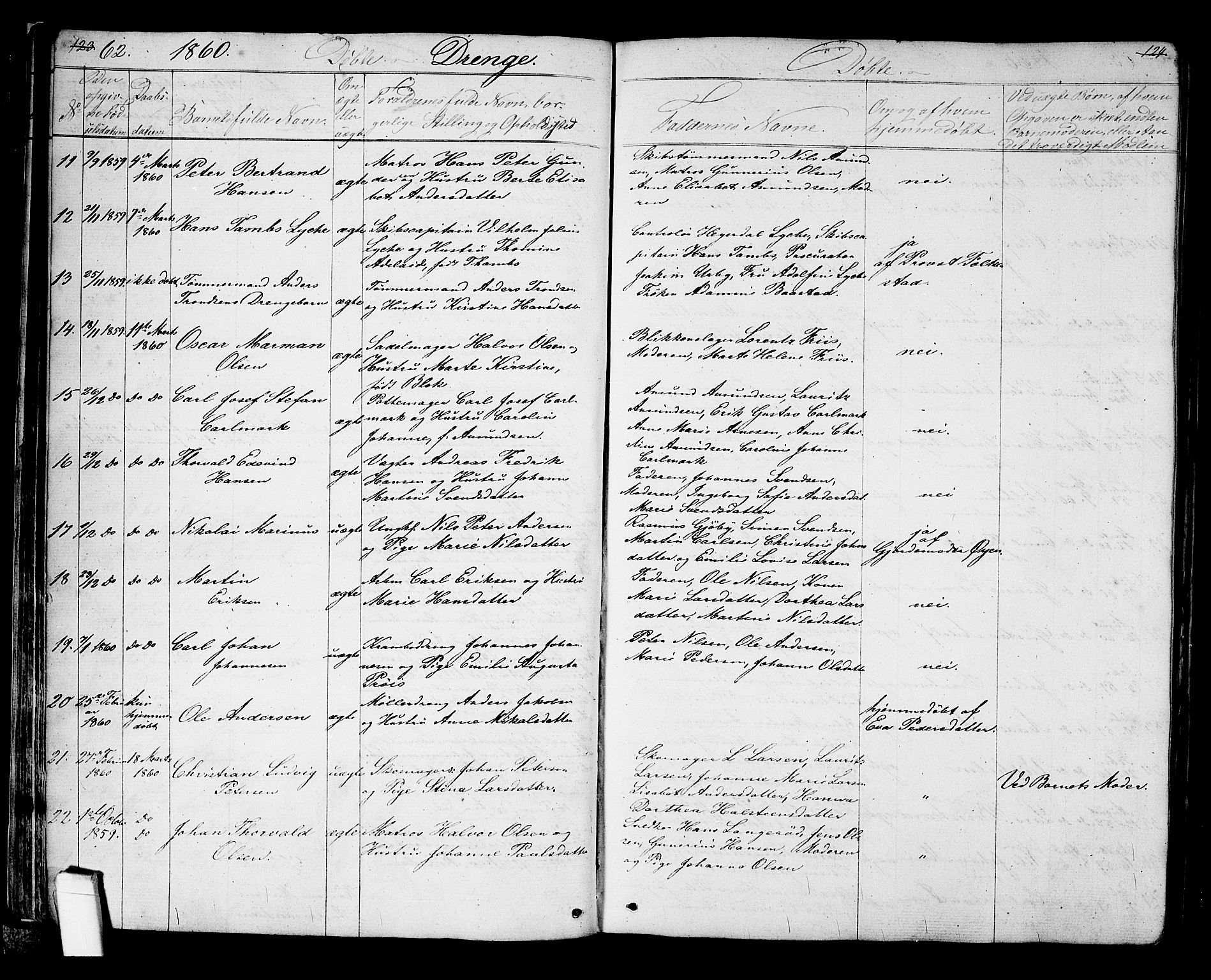 Halden prestekontor Kirkebøker, SAO/A-10909/G/Ga/L0005a: Parish register (copy) no. 5A, 1855-1864, p. 62