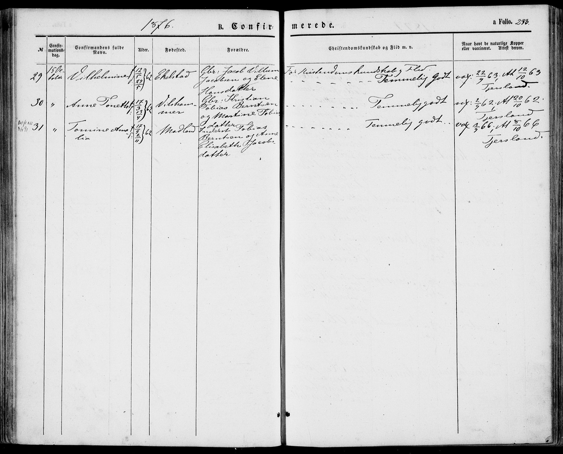 Lyngdal sokneprestkontor, AV/SAK-1111-0029/F/Fa/Fac/L0010: Parish register (official) no. A 10, 1865-1878, p. 233