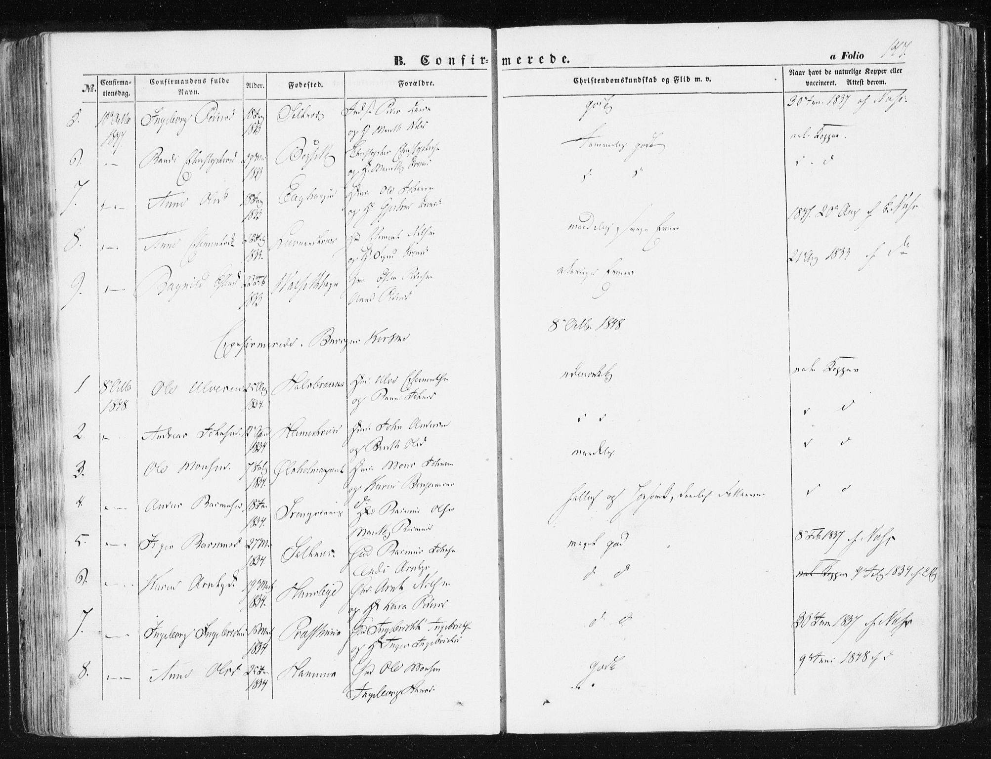 Ministerialprotokoller, klokkerbøker og fødselsregistre - Sør-Trøndelag, AV/SAT-A-1456/612/L0376: Parish register (official) no. 612A08, 1846-1859, p. 147