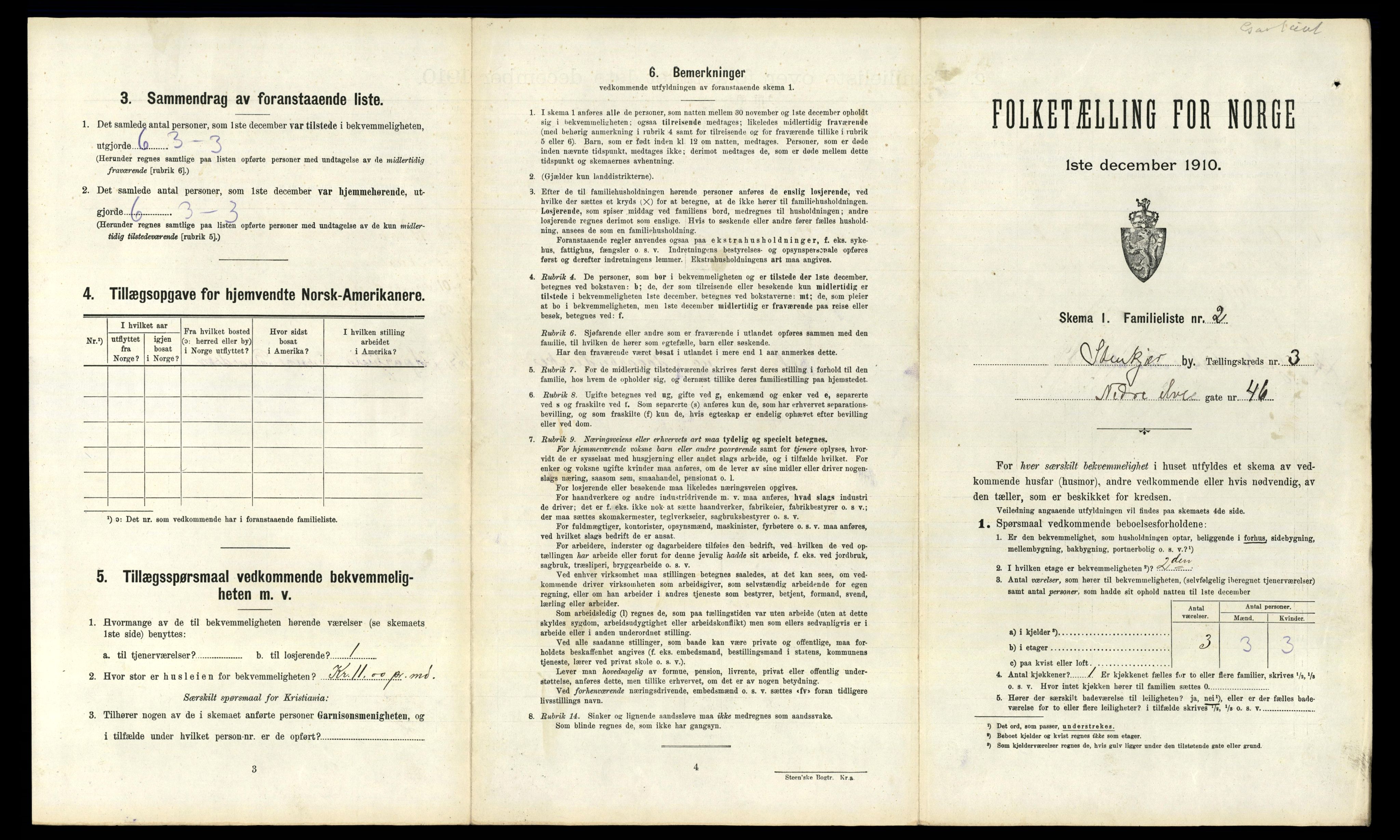 RA, 1910 census for Steinkjer, 1910, p. 698