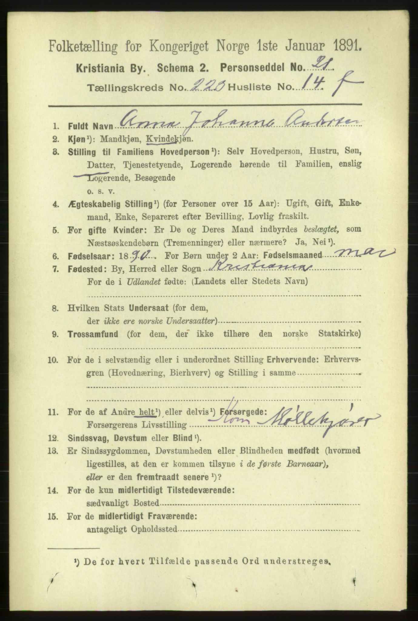RA, 1891 census for 0301 Kristiania, 1891, p. 134771