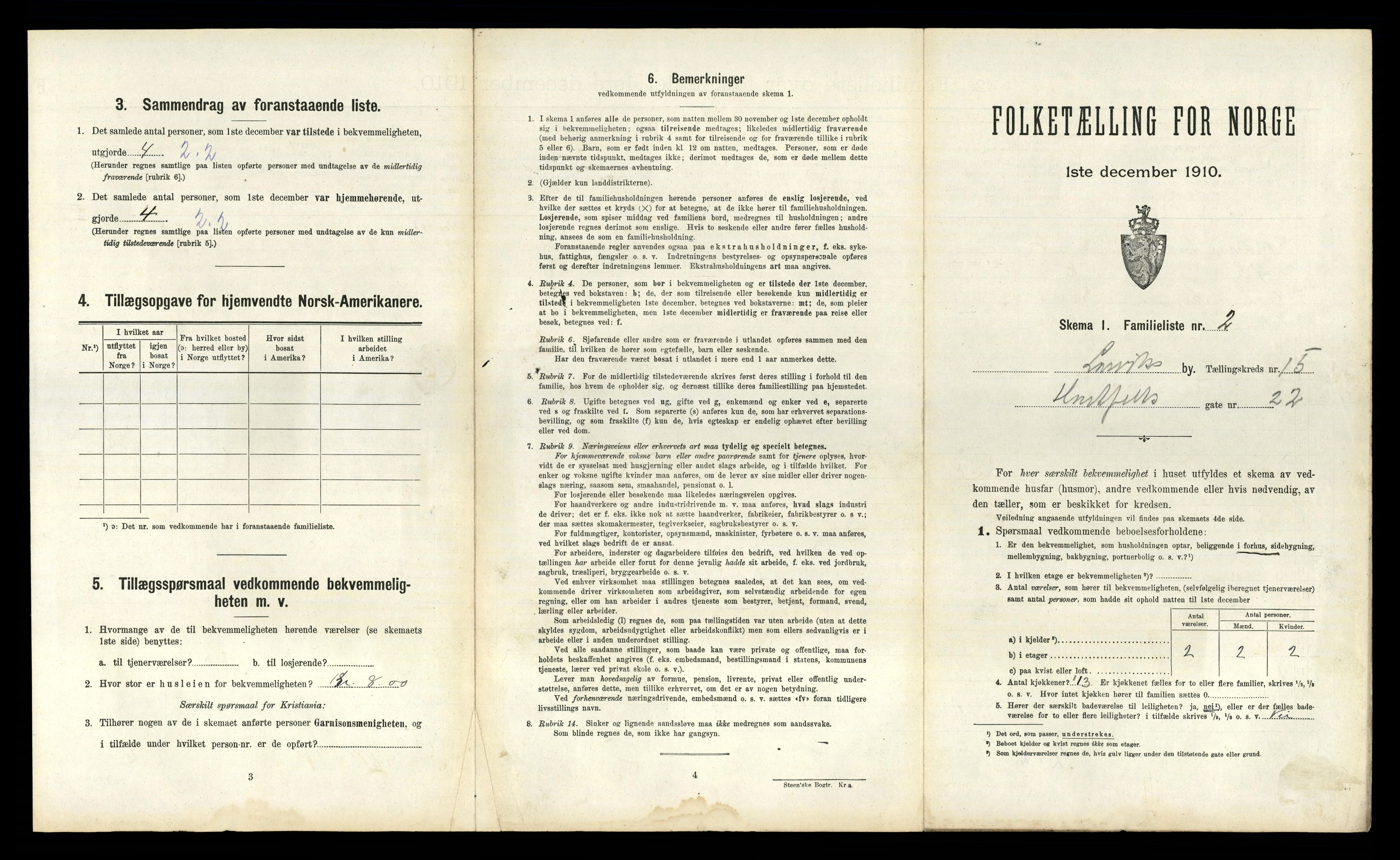 RA, 1910 census for Larvik, 1910, p. 5053