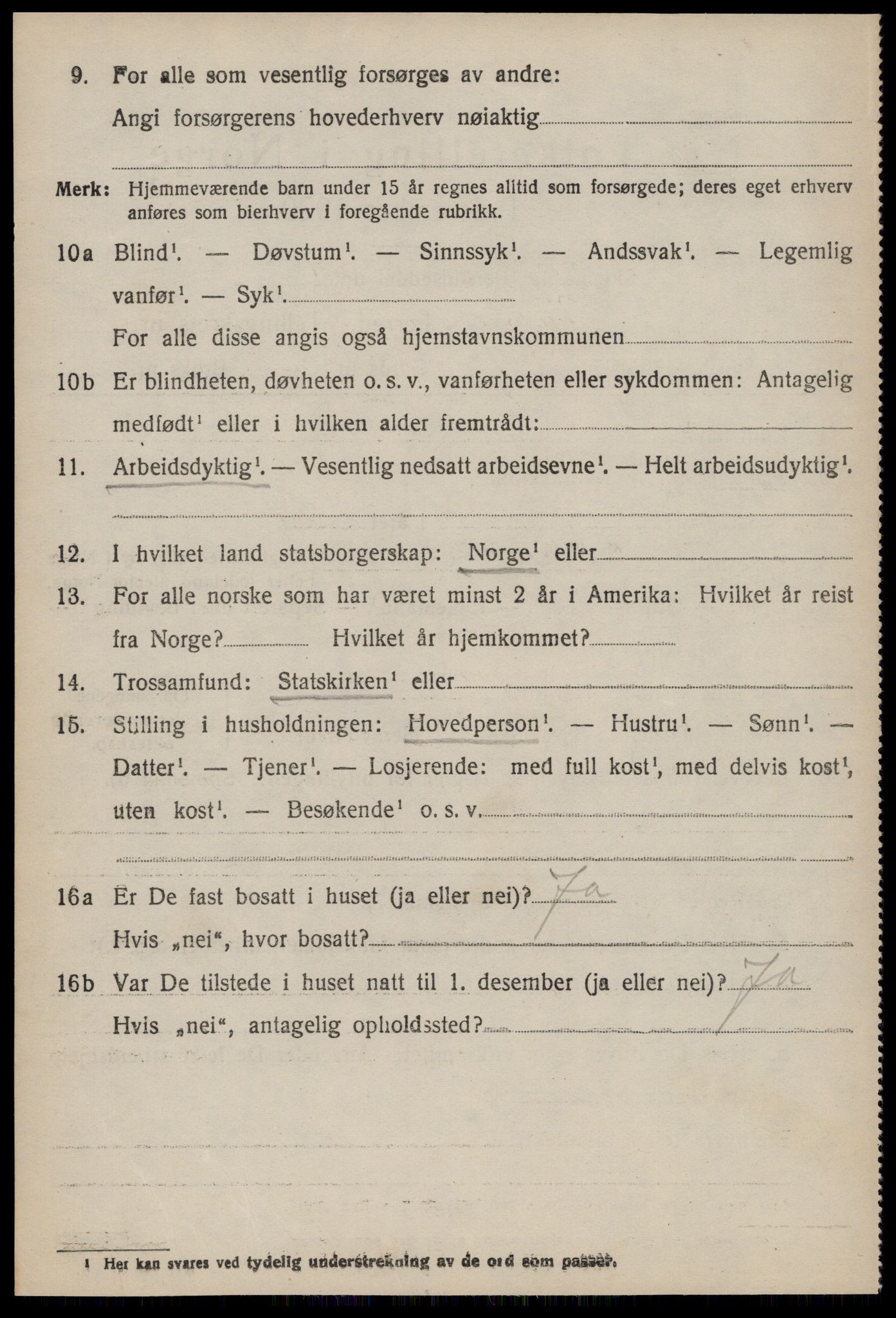 SAT, 1920 census for Vatne, 1920, p. 1077