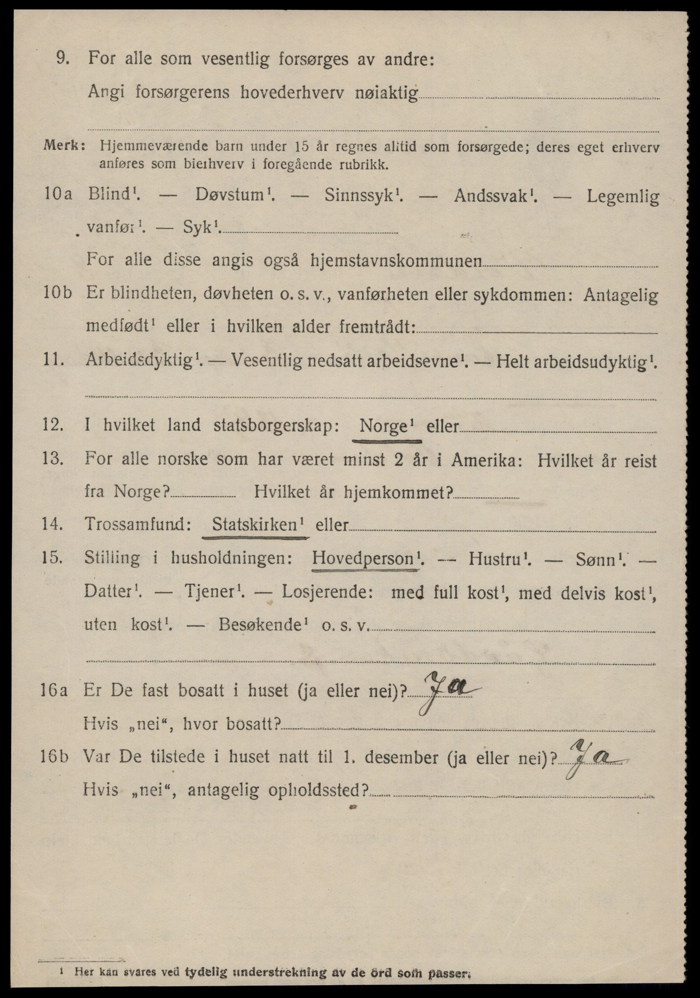 SAT, 1920 census for Volda, 1920, p. 6503