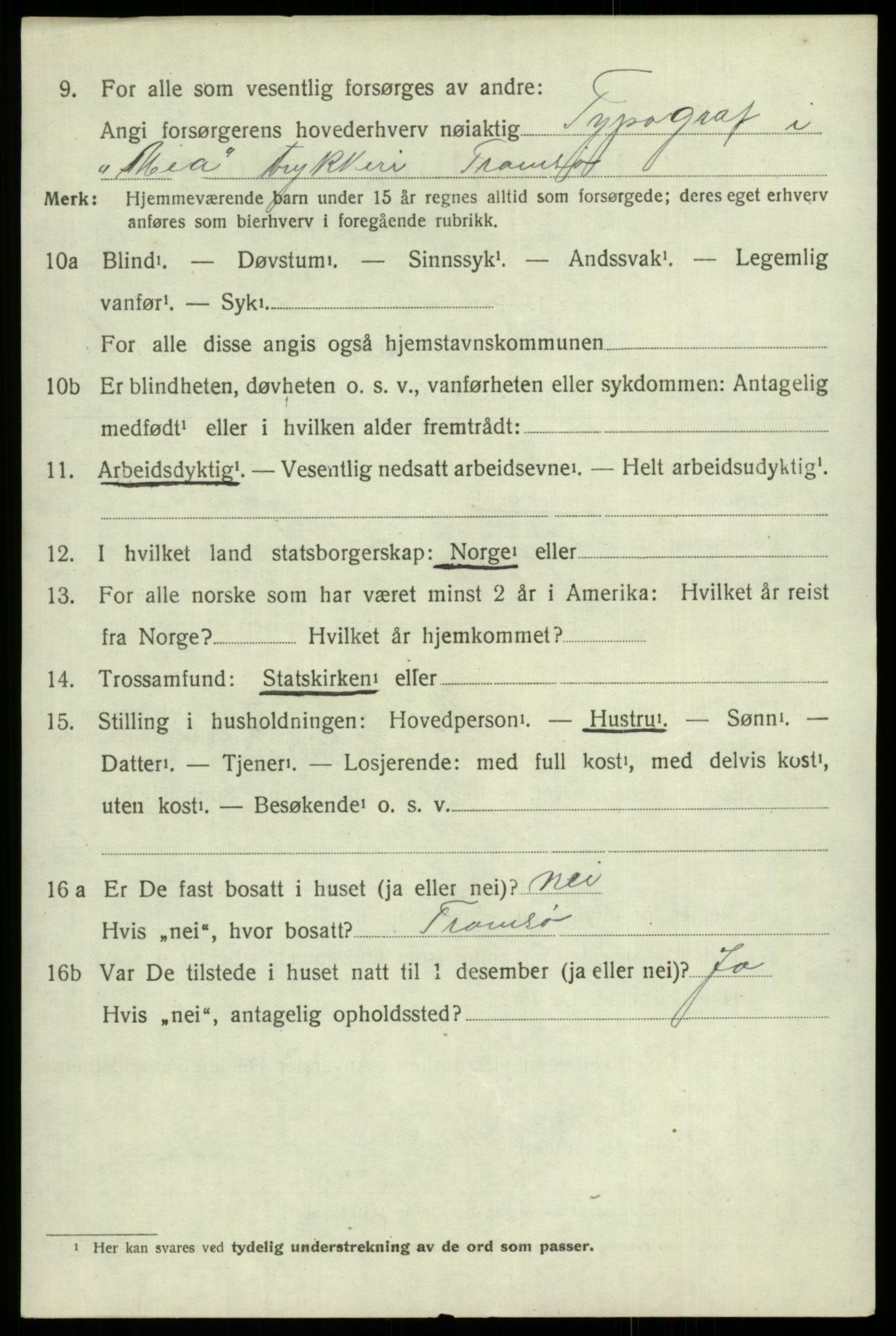SAB, 1920 census for Odda, 1920, p. 3162