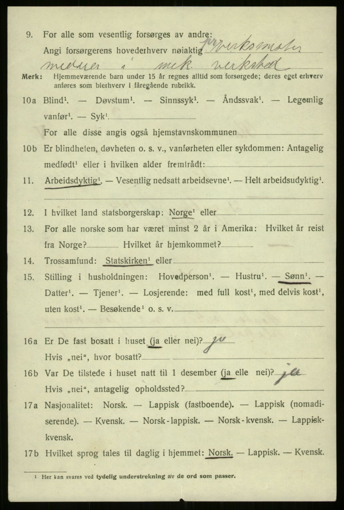 SATØ, 1920 census for Harstad, 1920, p. 7417