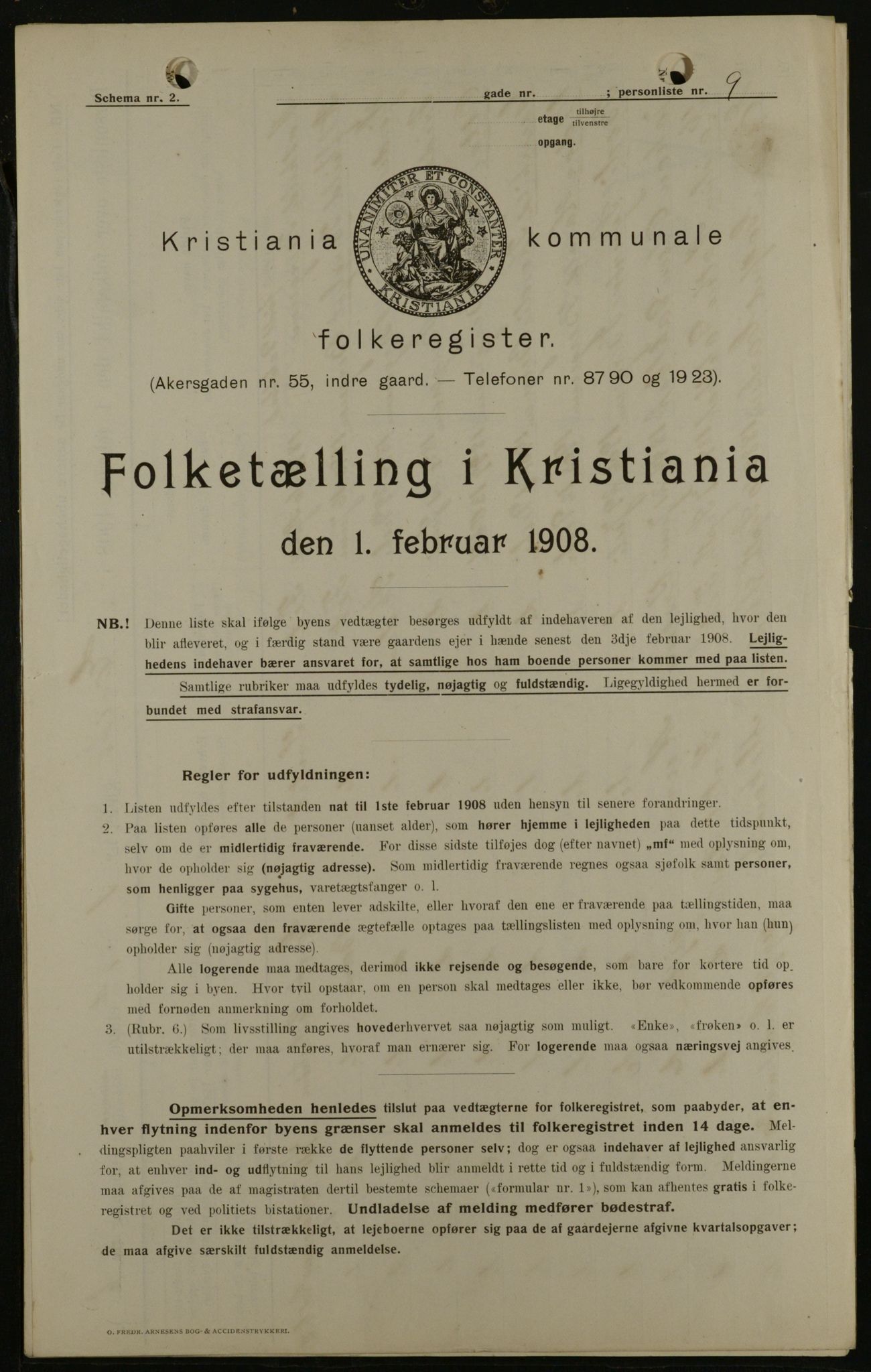 OBA, Municipal Census 1908 for Kristiania, 1908, p. 17932