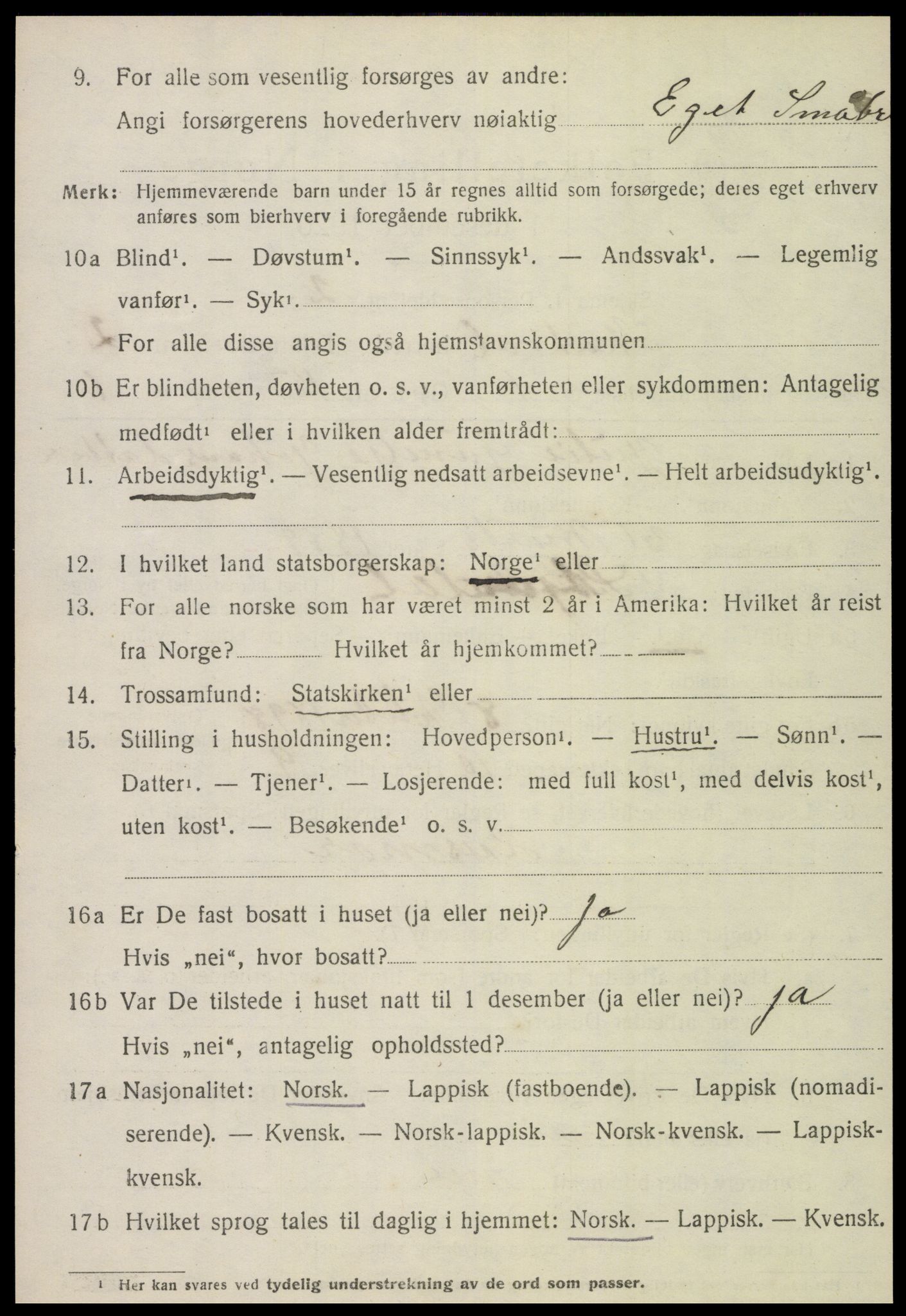 SAT, 1920 census for Skatval, 1920, p. 1154